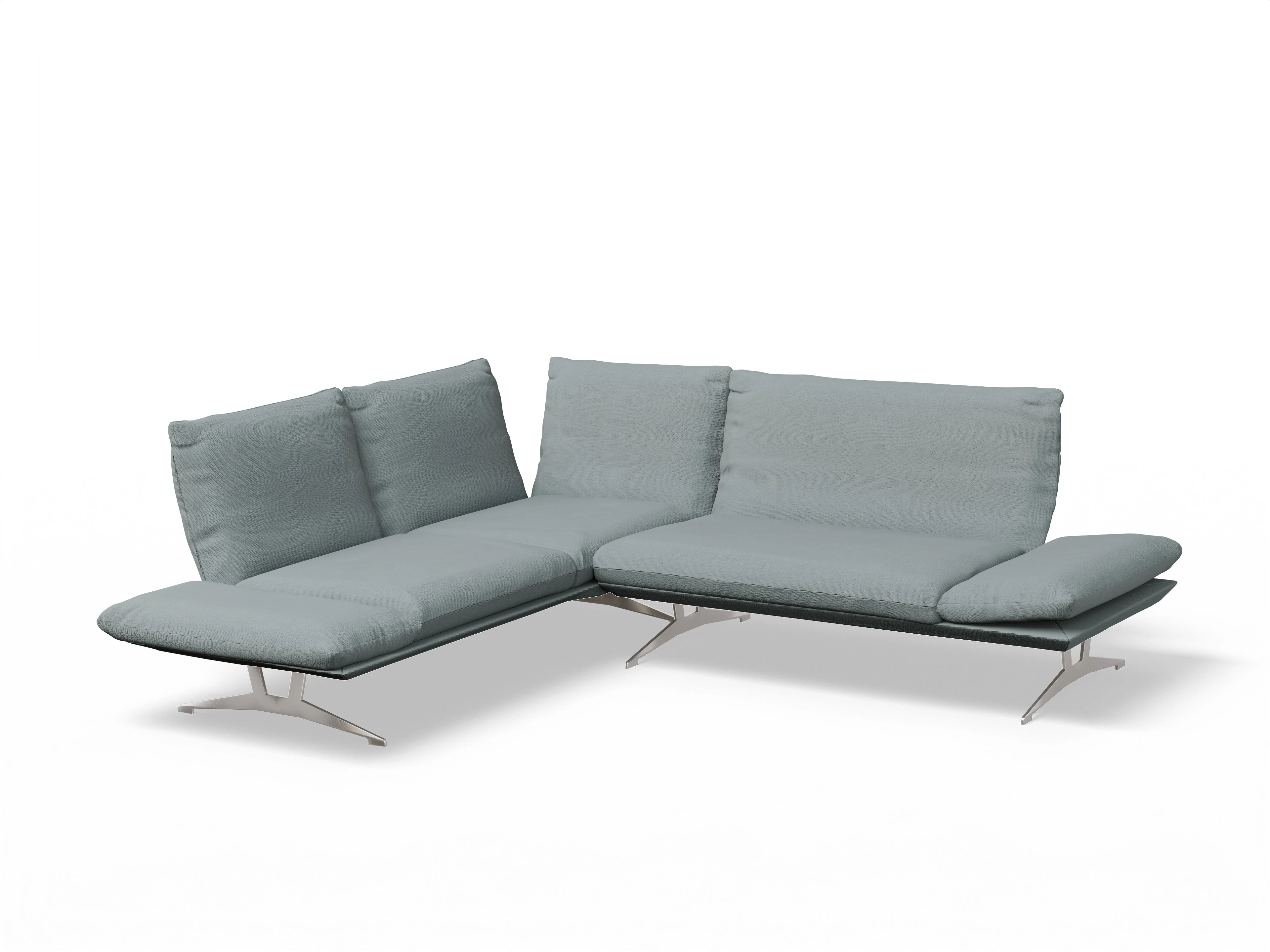 Koinor Francis Ecksofa OL FR Ansicht des Produktes Francis Ecksofa links mit Armlehne in Stoff Grau