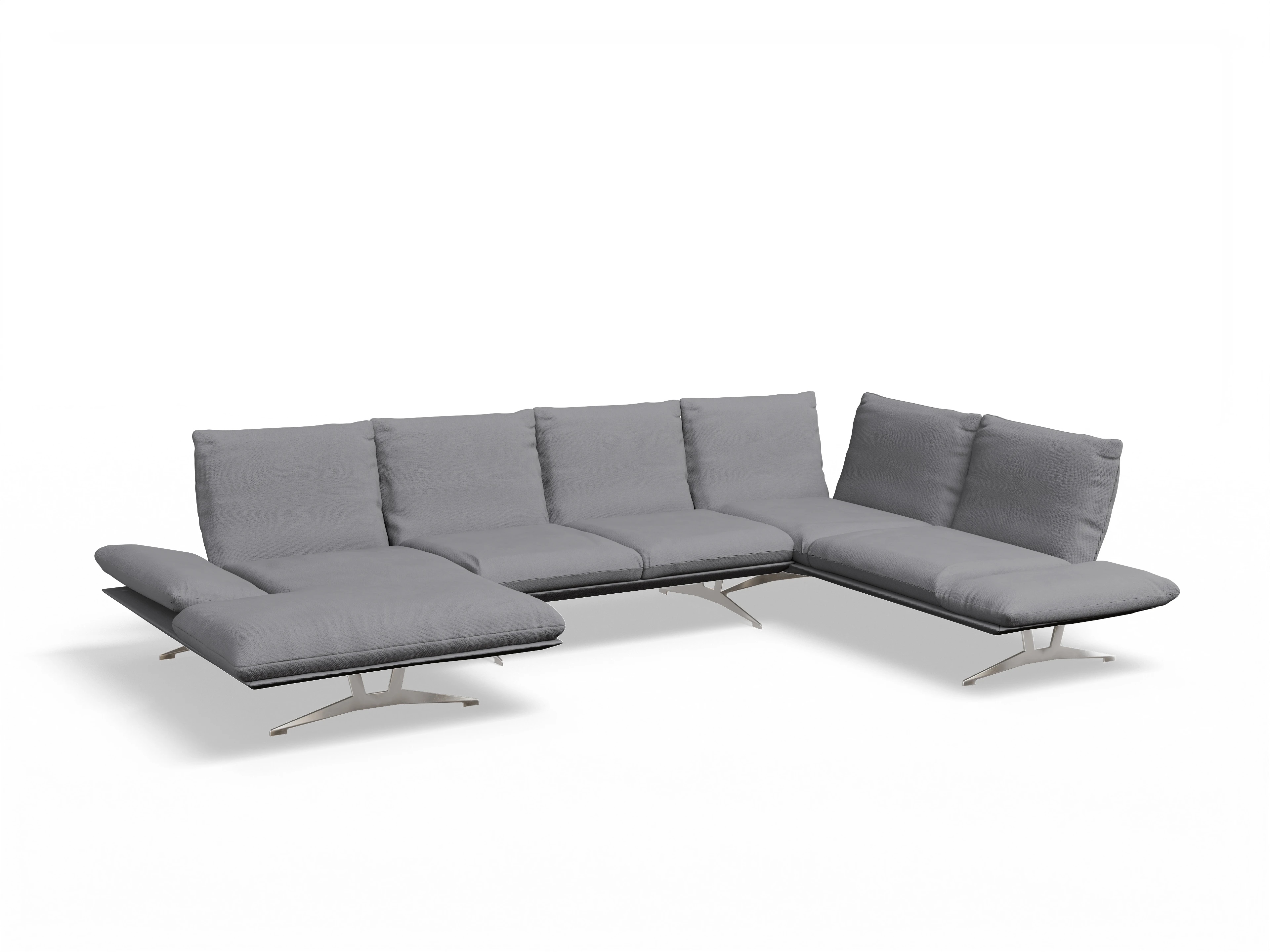 Ansicht des Produktes Francis Wohnlandschaft Armlehne rechts Abschluss offen links in Stoff Grau