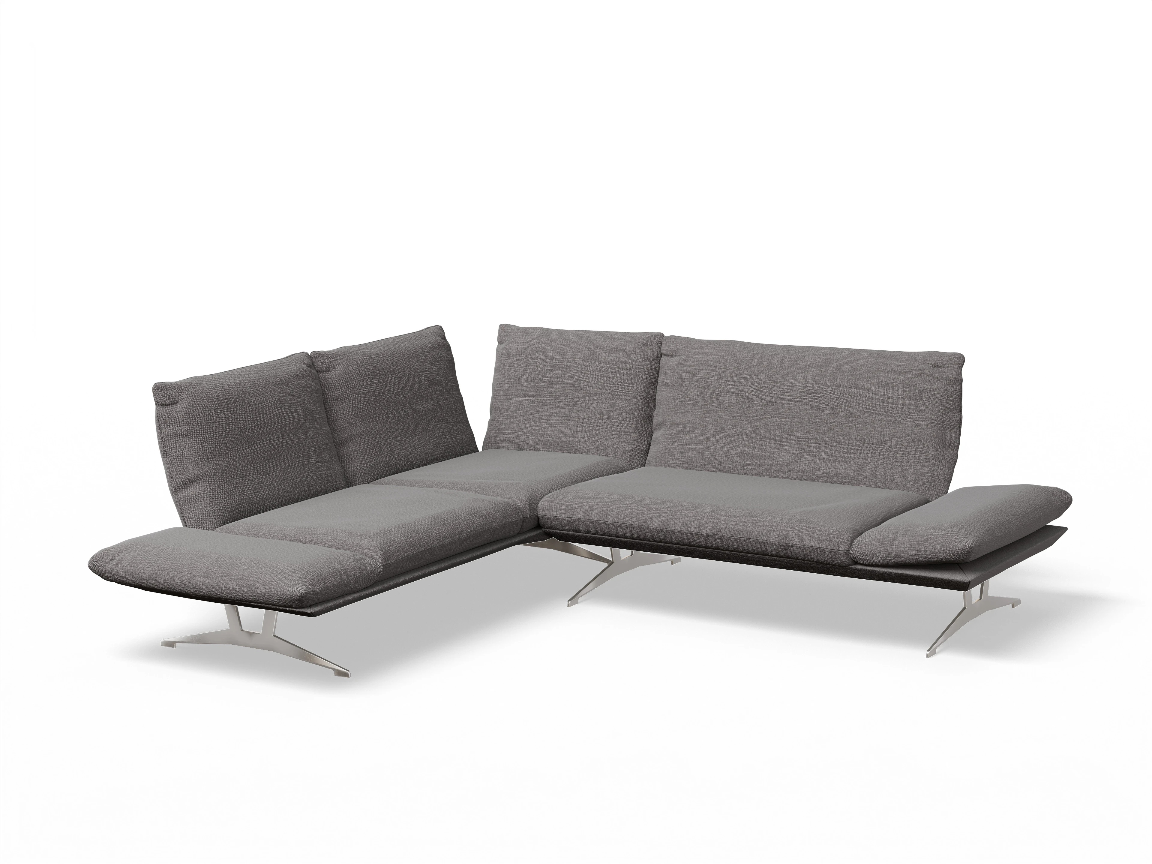 Koinor Francis Ecksofa OL FR Ansicht des Produktes Francis Ecksofa links mit Armlehne in Stoff Grau
