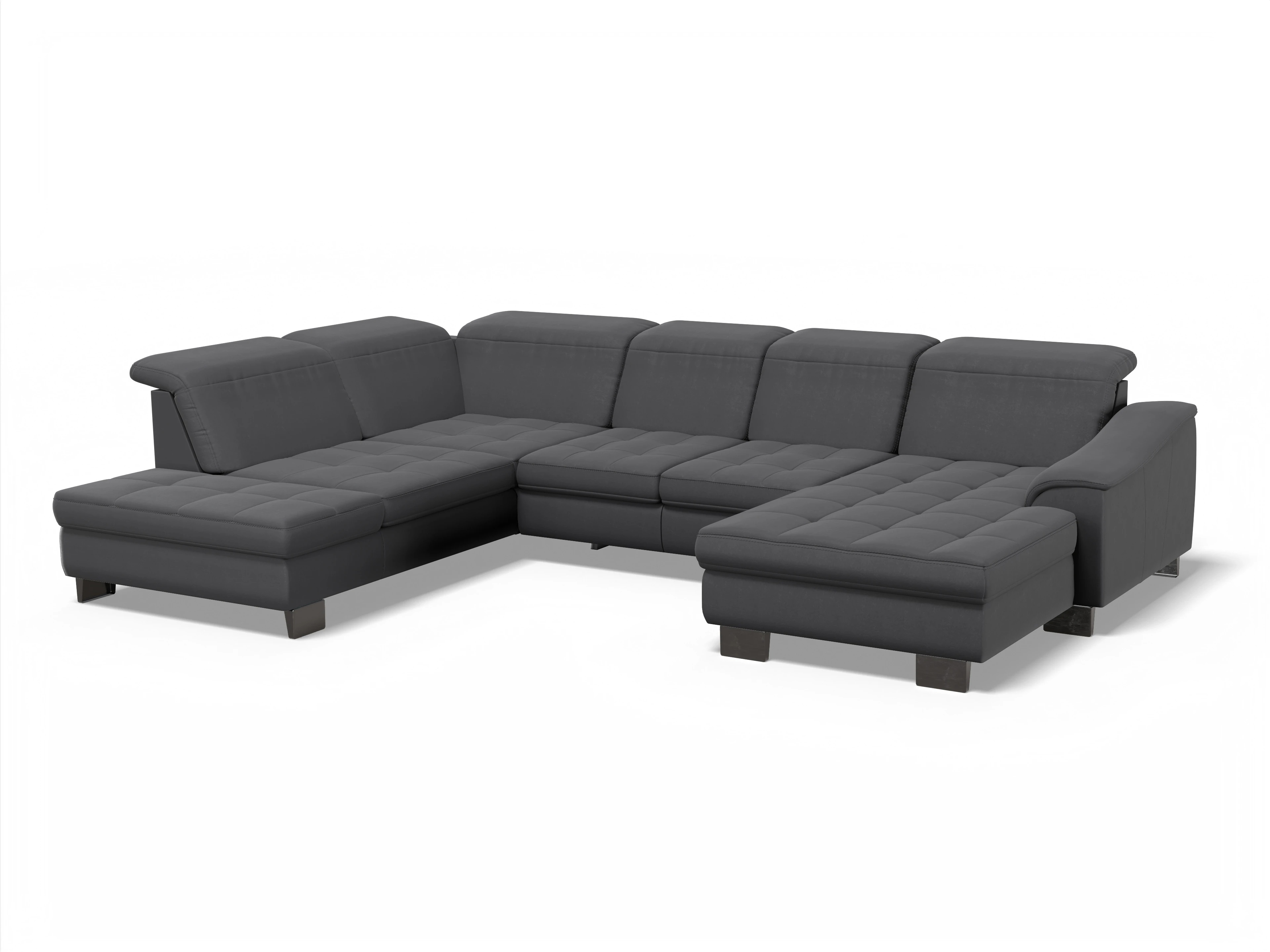 Ansicht des Produktes SC Nature 1018 Wohnlandschaft offen beidseitig in Stoff Grau