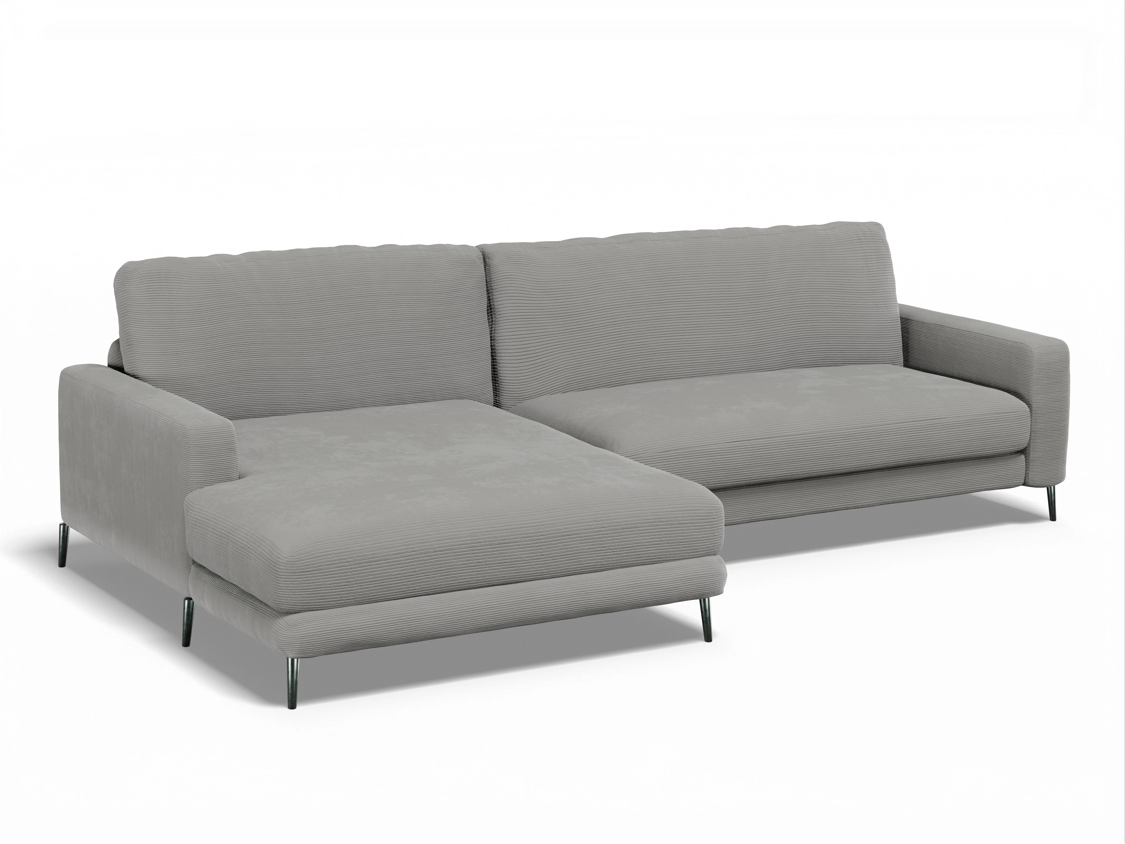 Ansicht des Produktes Urbana Ecksofa links Abschluss offen in Stoff Grau