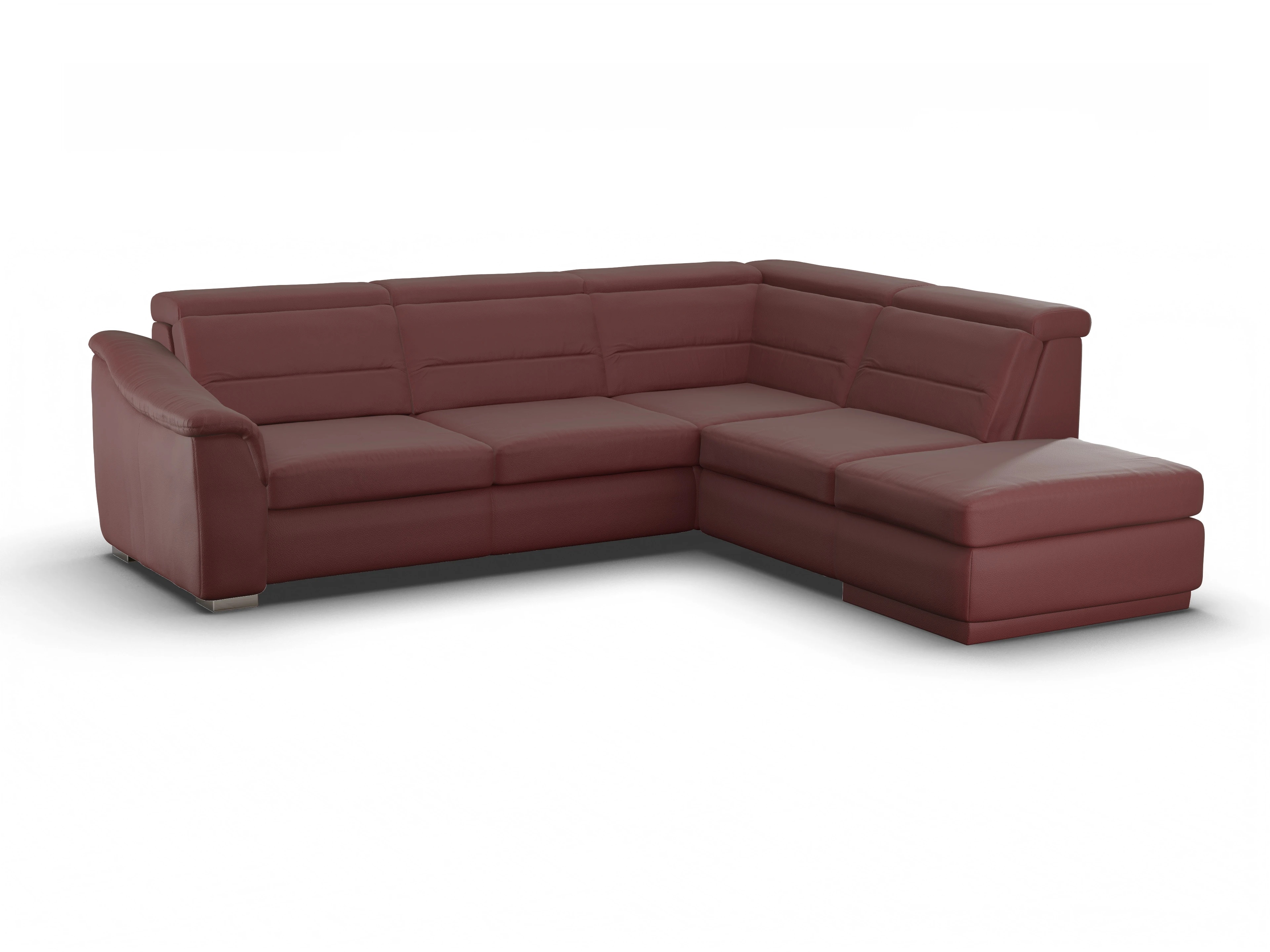 Ansicht des Produktes SC Family 1008 Ecksofa rechts Abschluss offen in Stoff Rot
