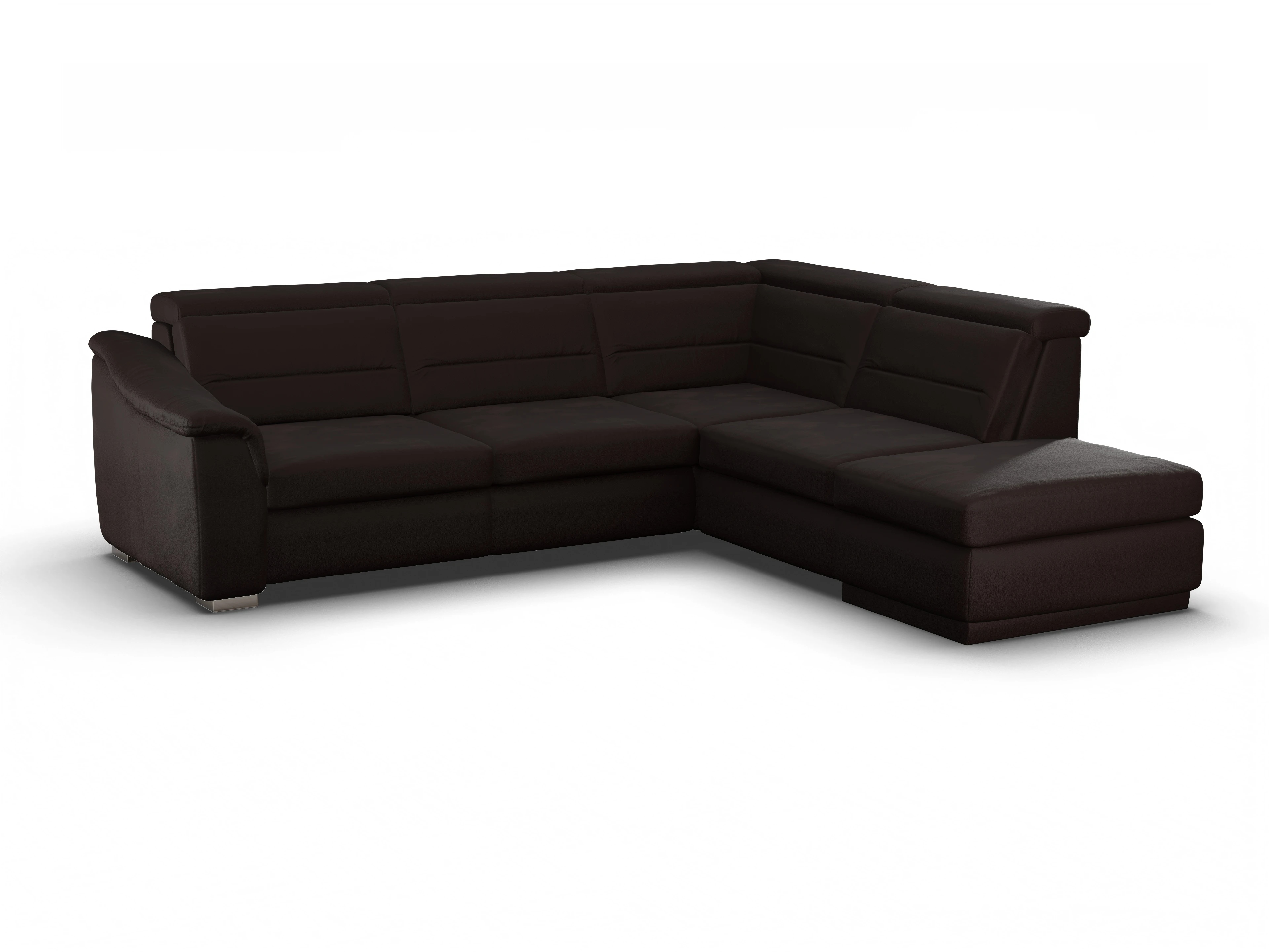 Ansicht des Produktes SC Family 1008 Ecksofa rechts Abschluss offen in Stoff Braun