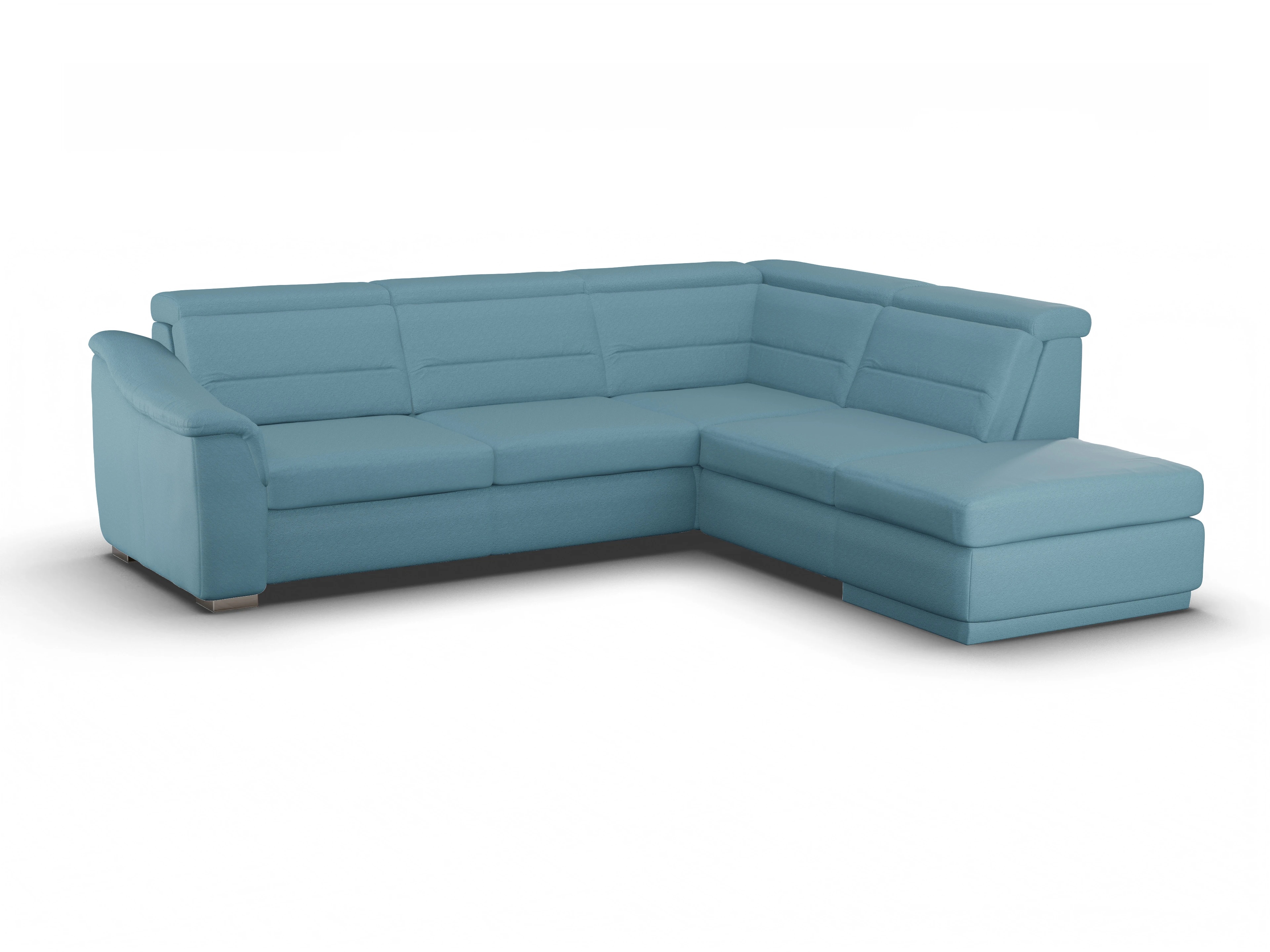 Ansicht des Produktes SC Family 1008 Ecksofa rechts Abschluss offen in Stoff Blau