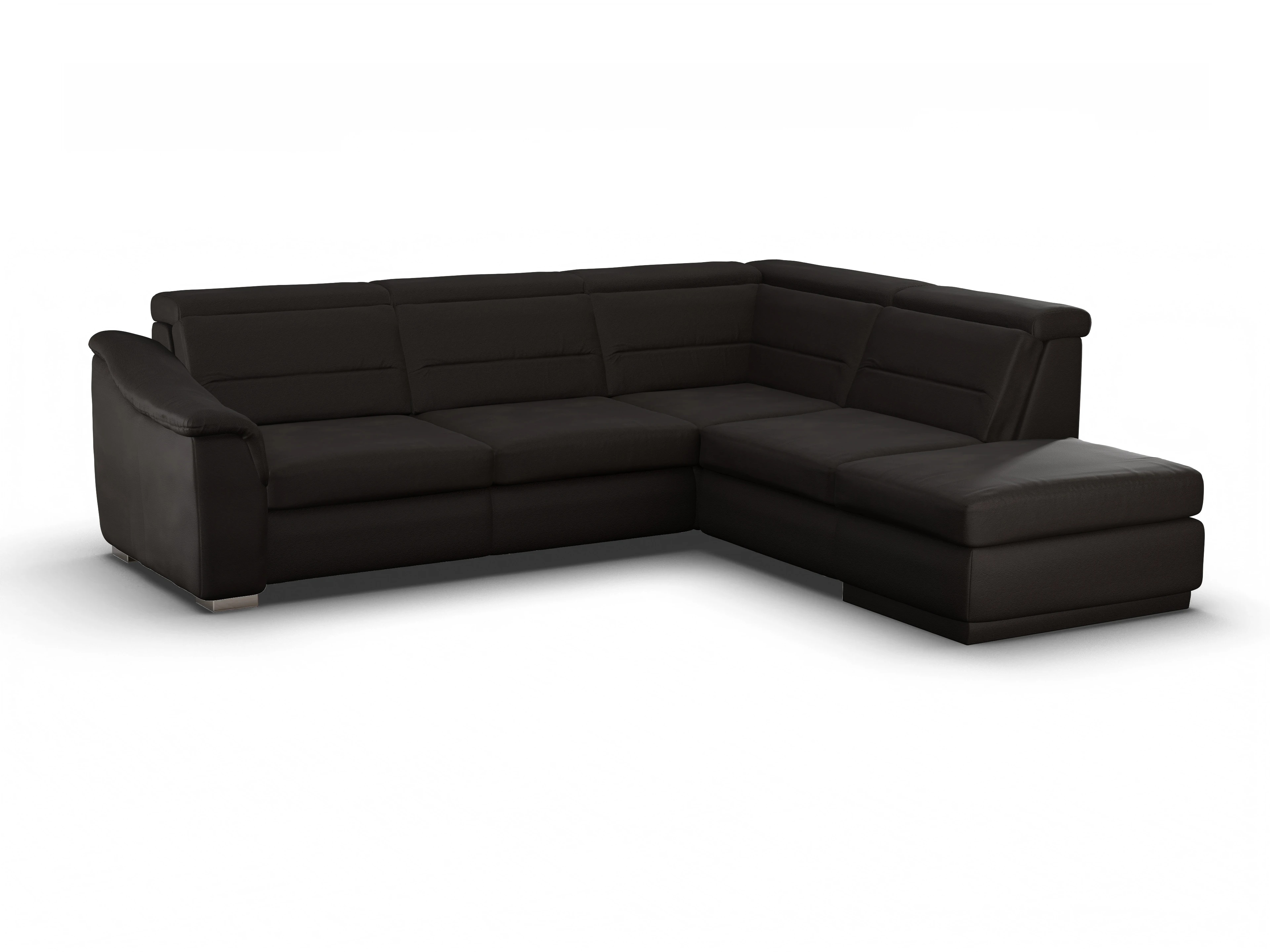 Ansicht des Produktes SC Family 1008 Ecksofa rechts Abschluss offen in Stoff Braun