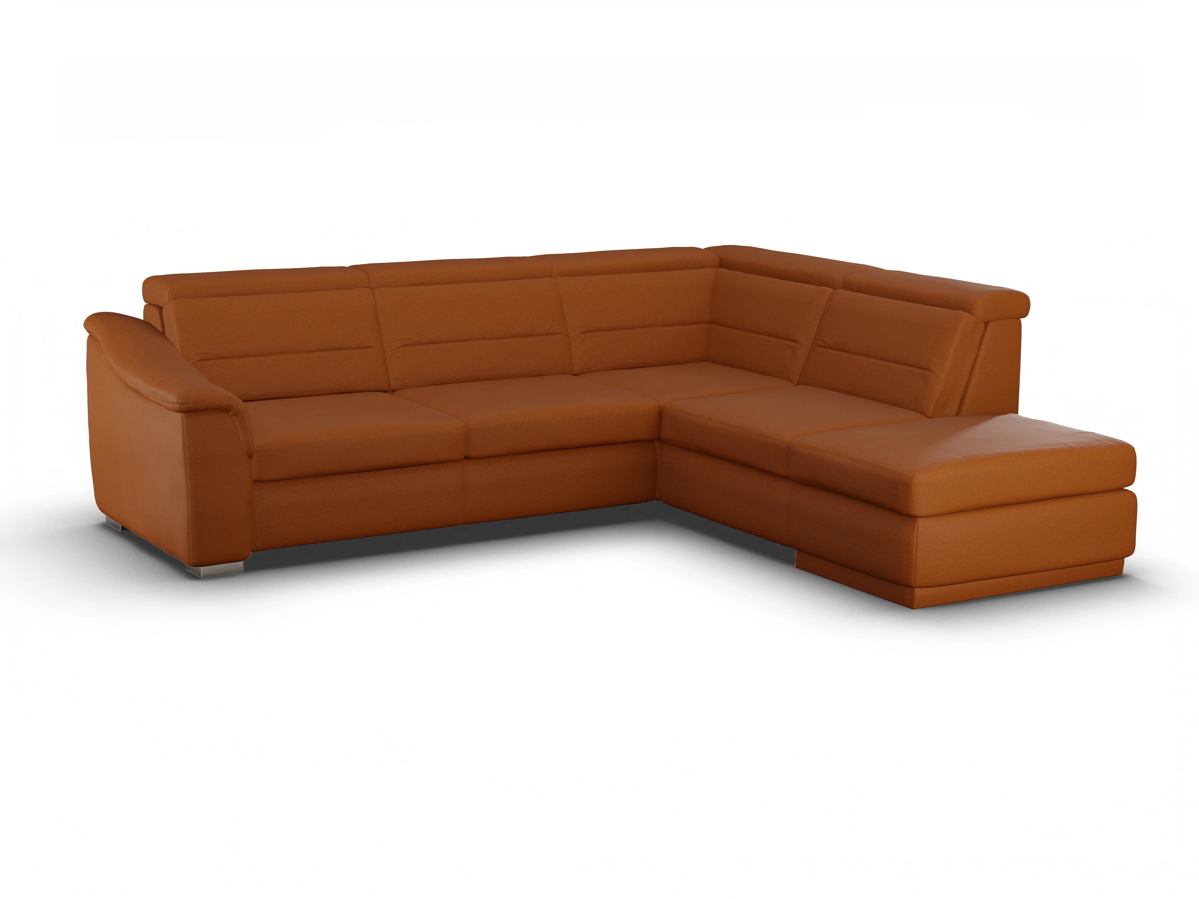 Ansicht des Produktes SC Family 1008 Ecksofa rechts Abschluss offen in Stoff Braun
