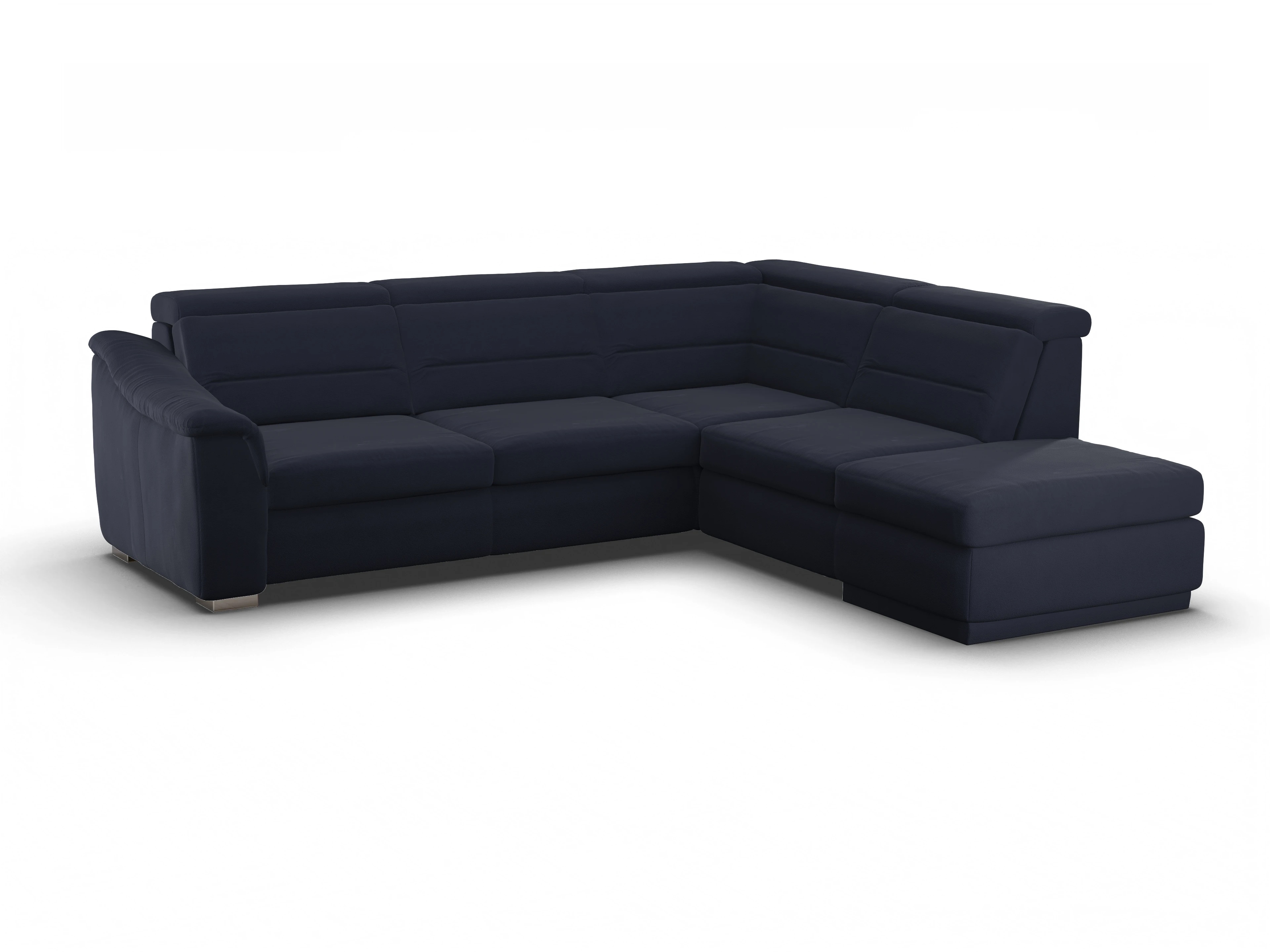 Ansicht des Produktes SC Family 1008 Ecksofa rechts Abschluss offen in Stoff Blau