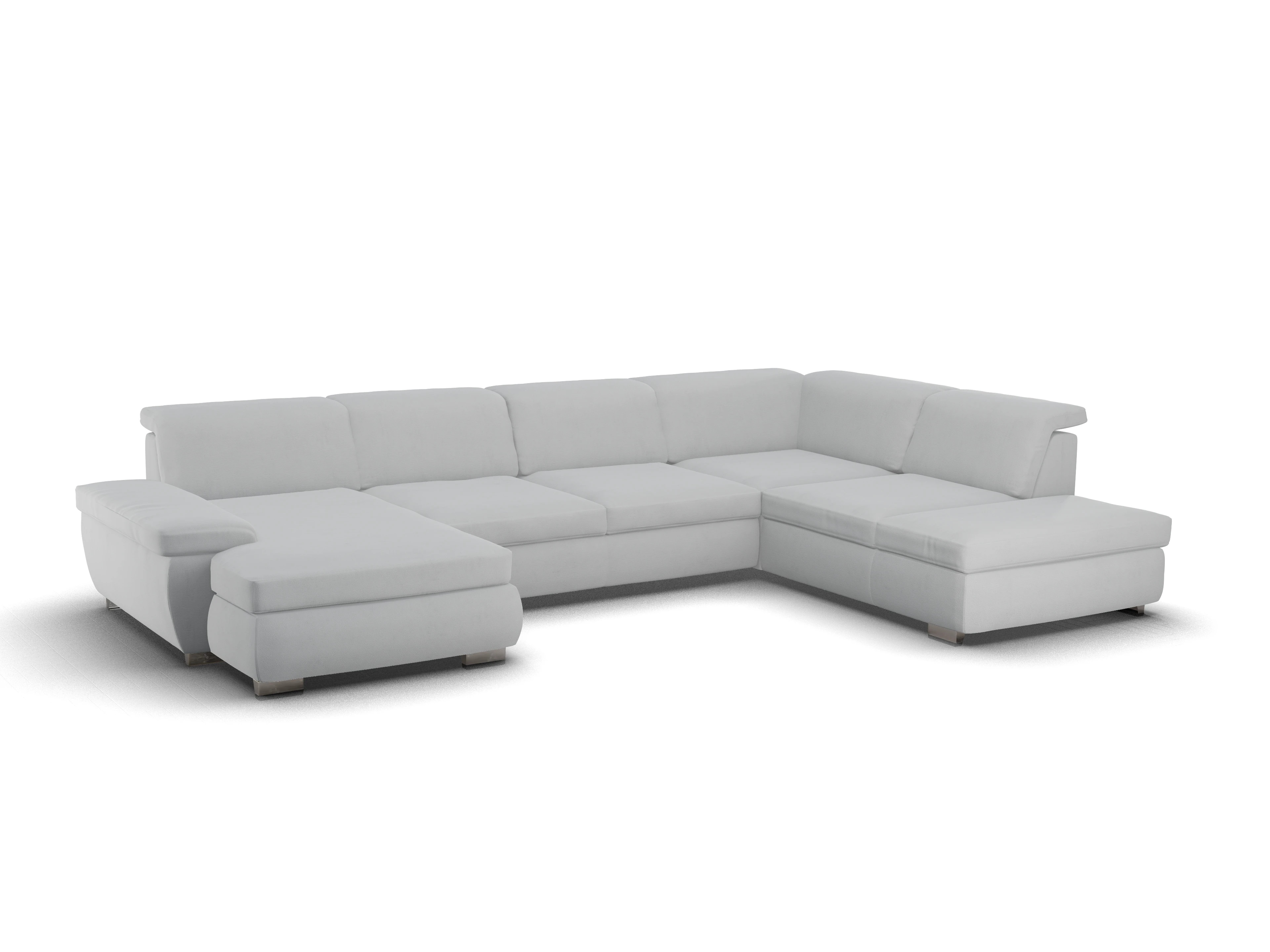 Ansicht des Produktes SC Smart 1003 Wohnlandschaft offen beidseitig in Stoff Grau