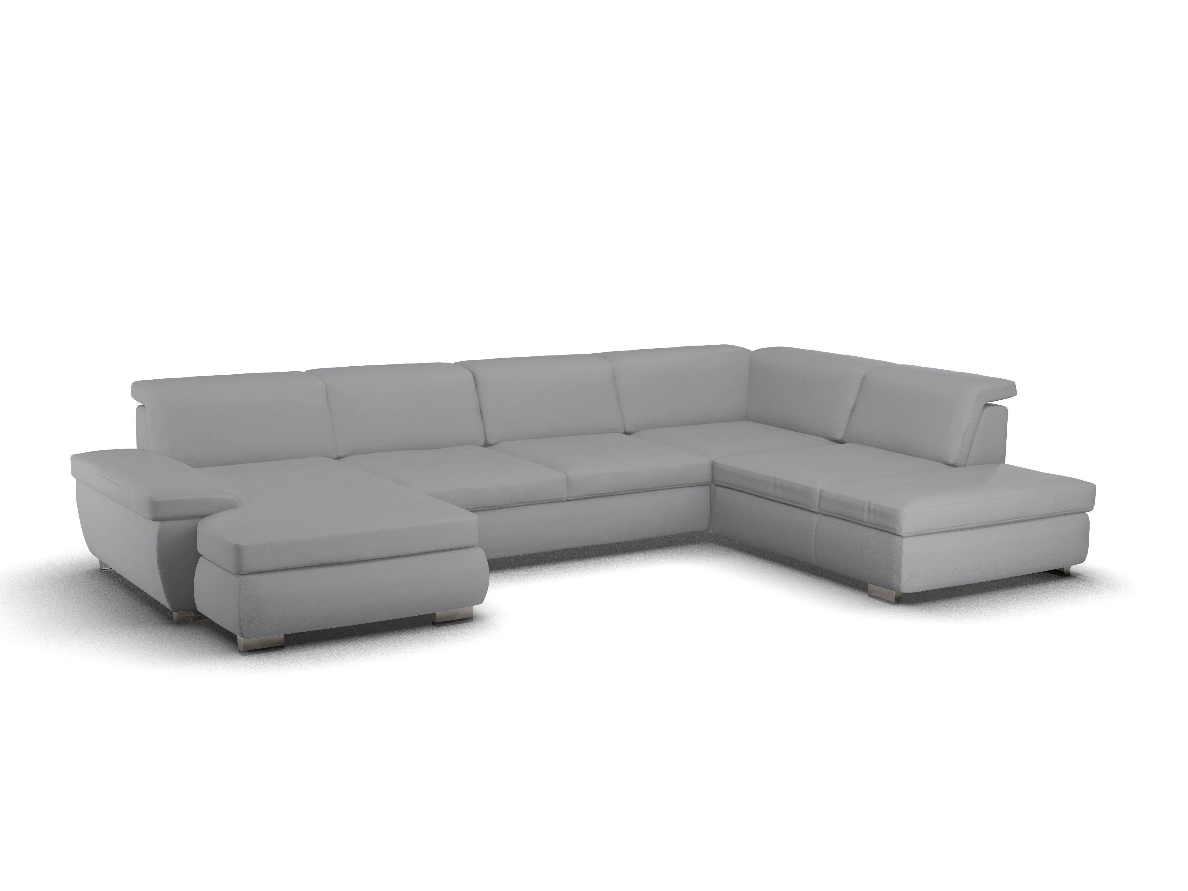 Ansicht des Produktes SC Smart 1003 Wohnlandschaft offen beidseitig in Stoff Grau