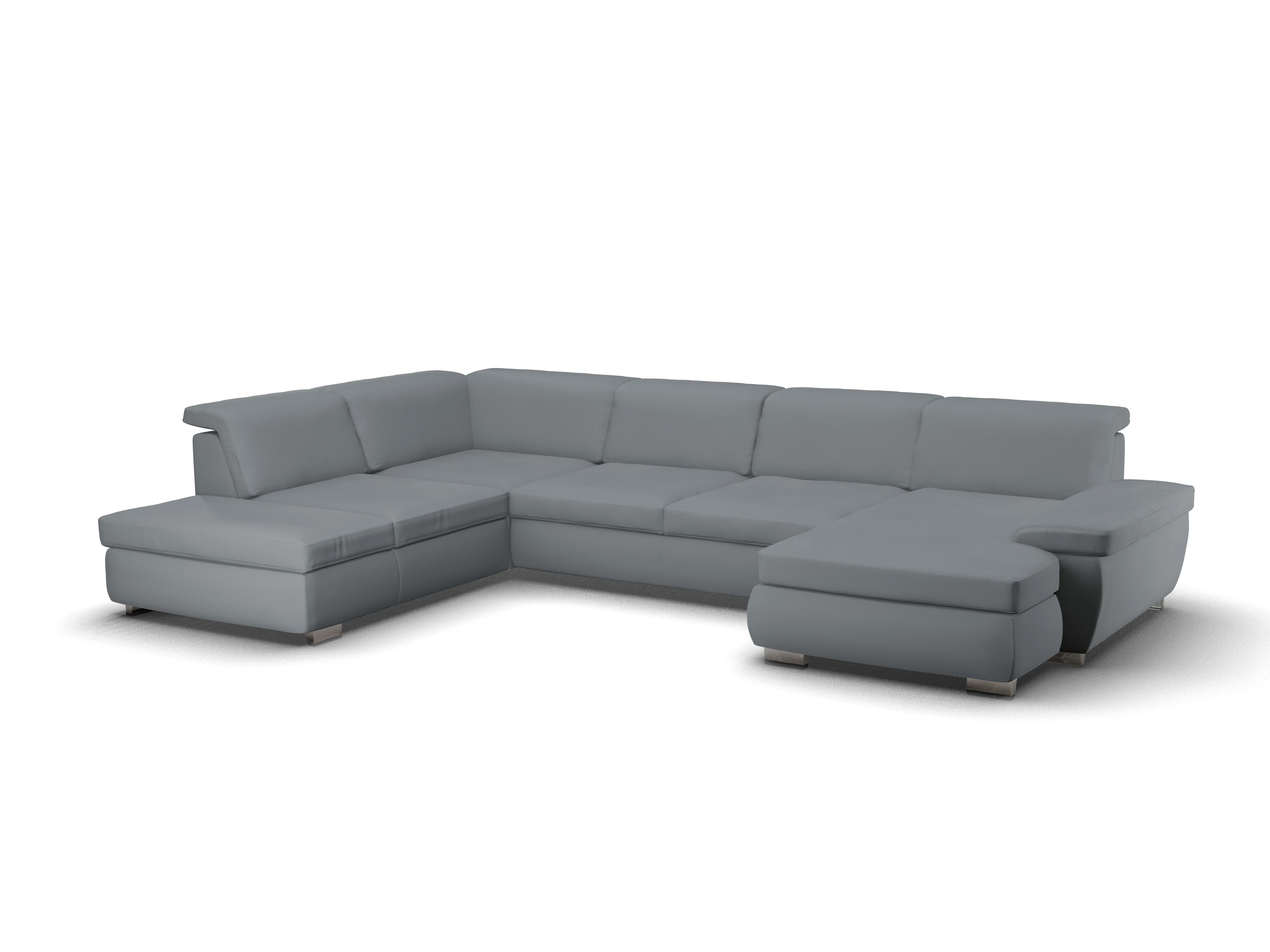 Ansicht des Produktes SC Smart 1003 Wohnlandschaft offen beidseitig in Stoff Grau