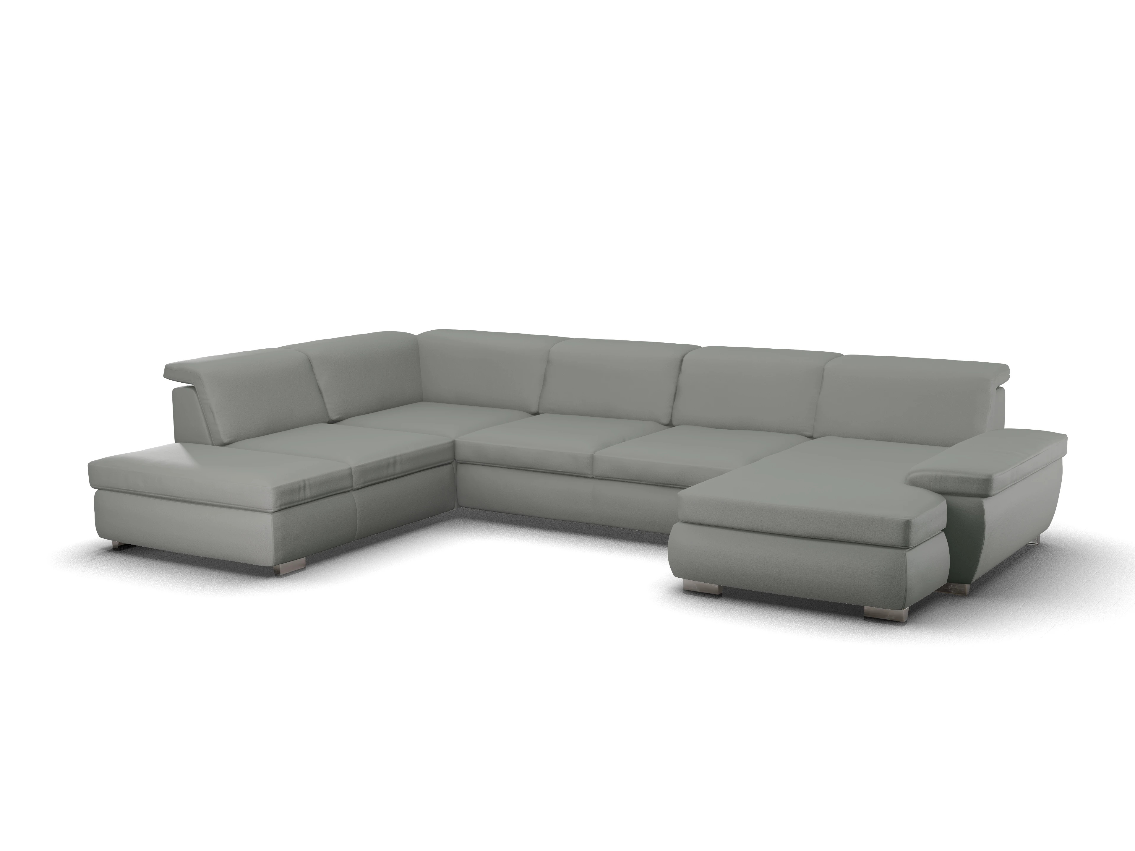 Ansicht des Produktes SC Smart 1003 Wohnlandschaft offen beidseitig in Stoff Grau