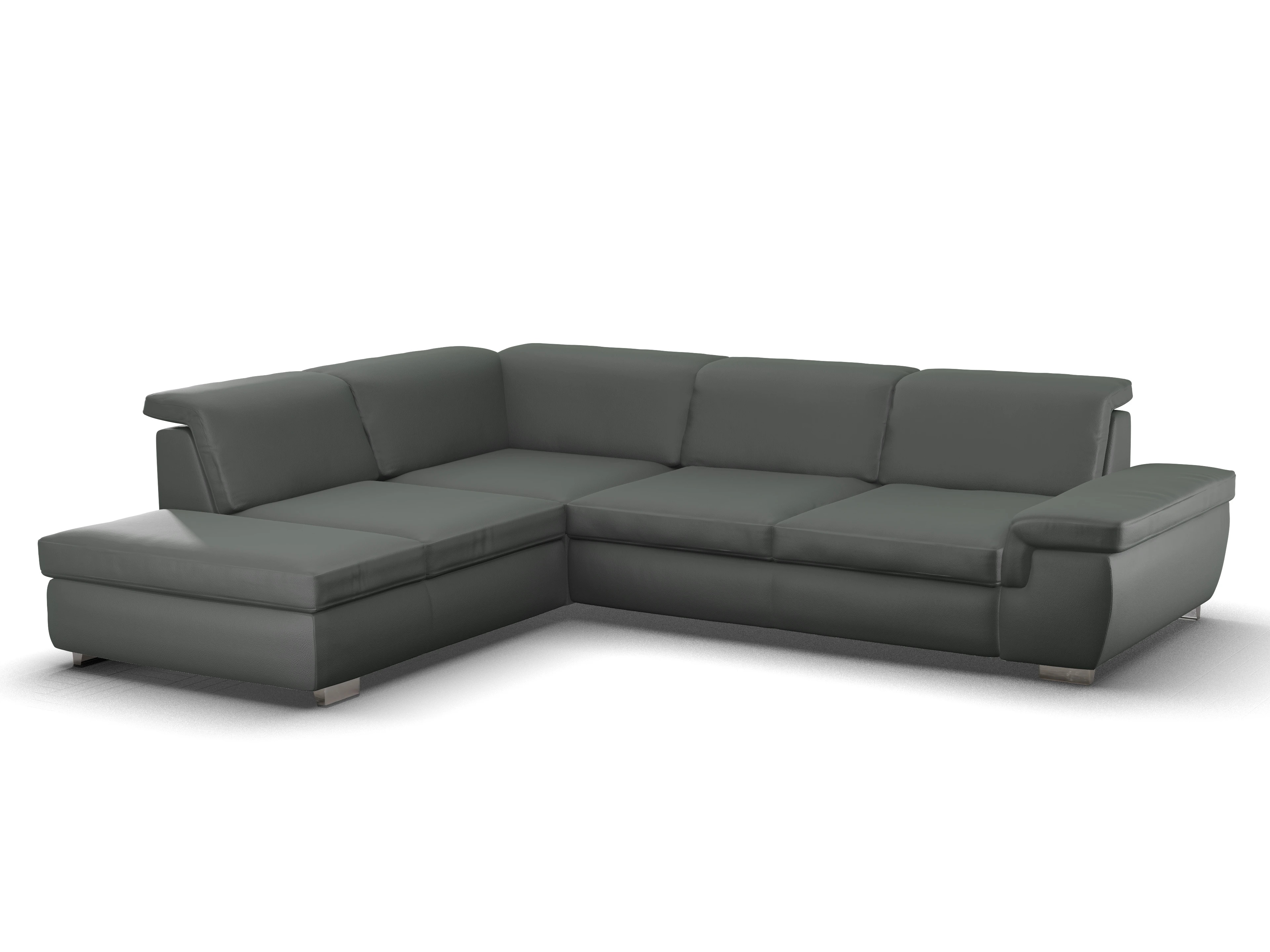 Ansicht des Produktes SC Smart 1003 Ecksofa links Abschluss offen in Stoff Grau