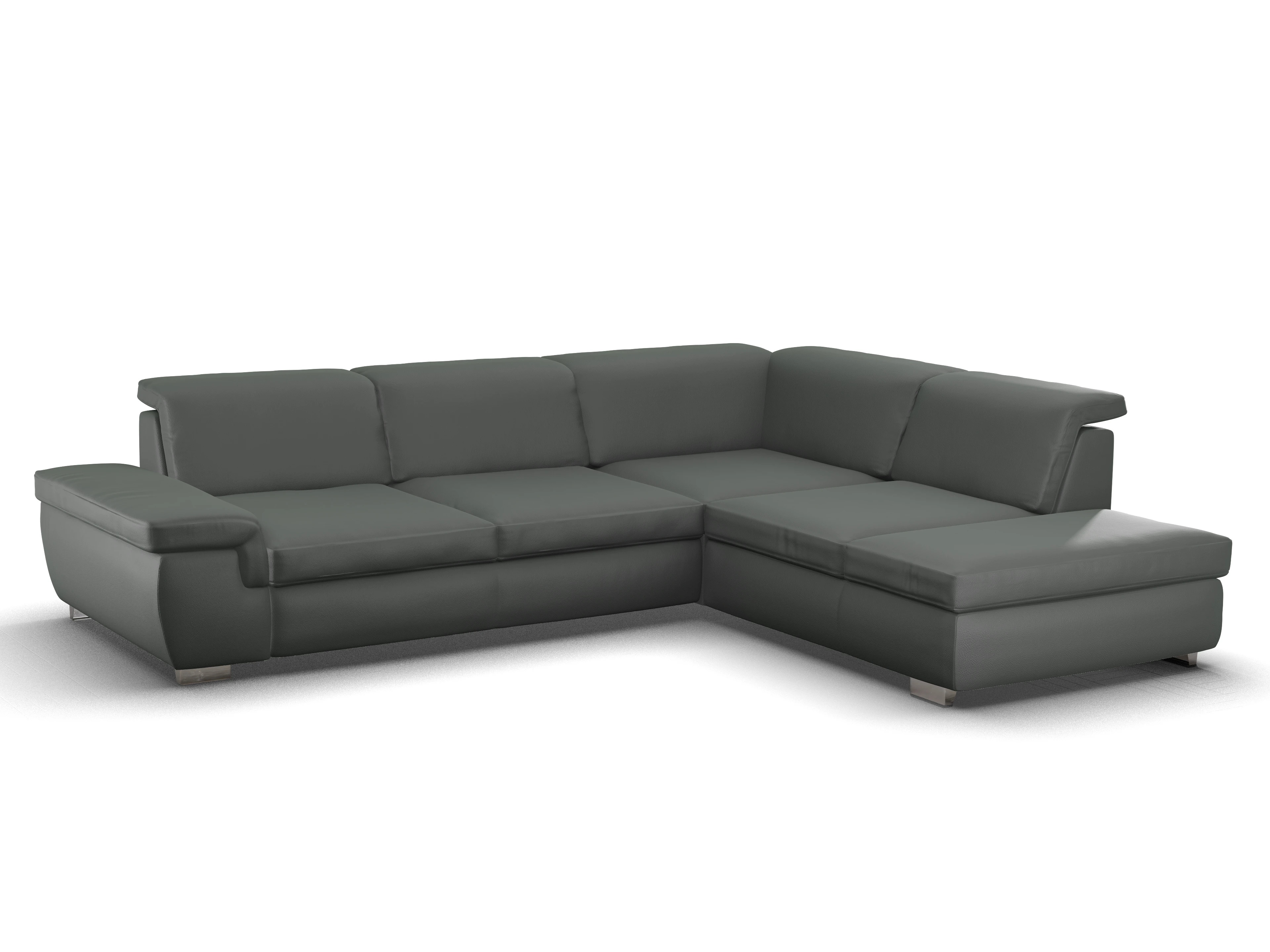 Ansicht des Produktes SC Smart 1003 Ecksofa rechts Abschluss offen in Stoff Grau