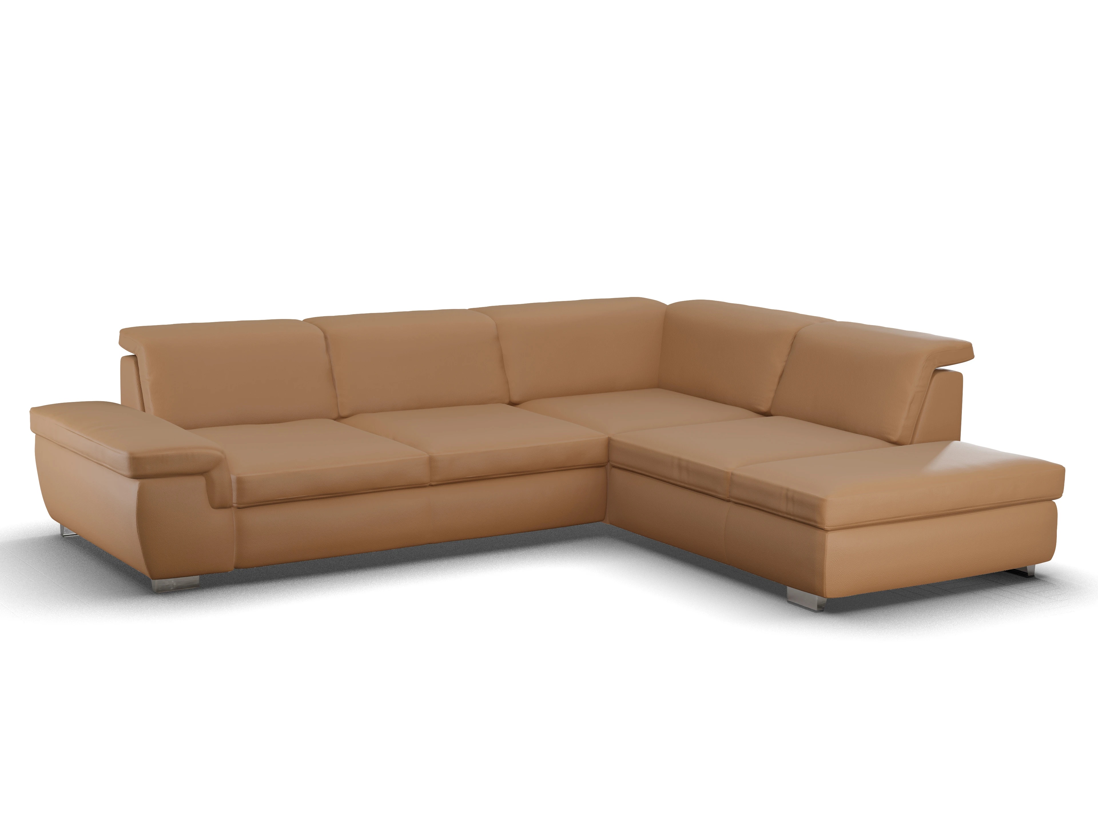 Ansicht des Produktes SC Smart 1003 Ecksofa rechts Abschluss offen in Stoff Braun