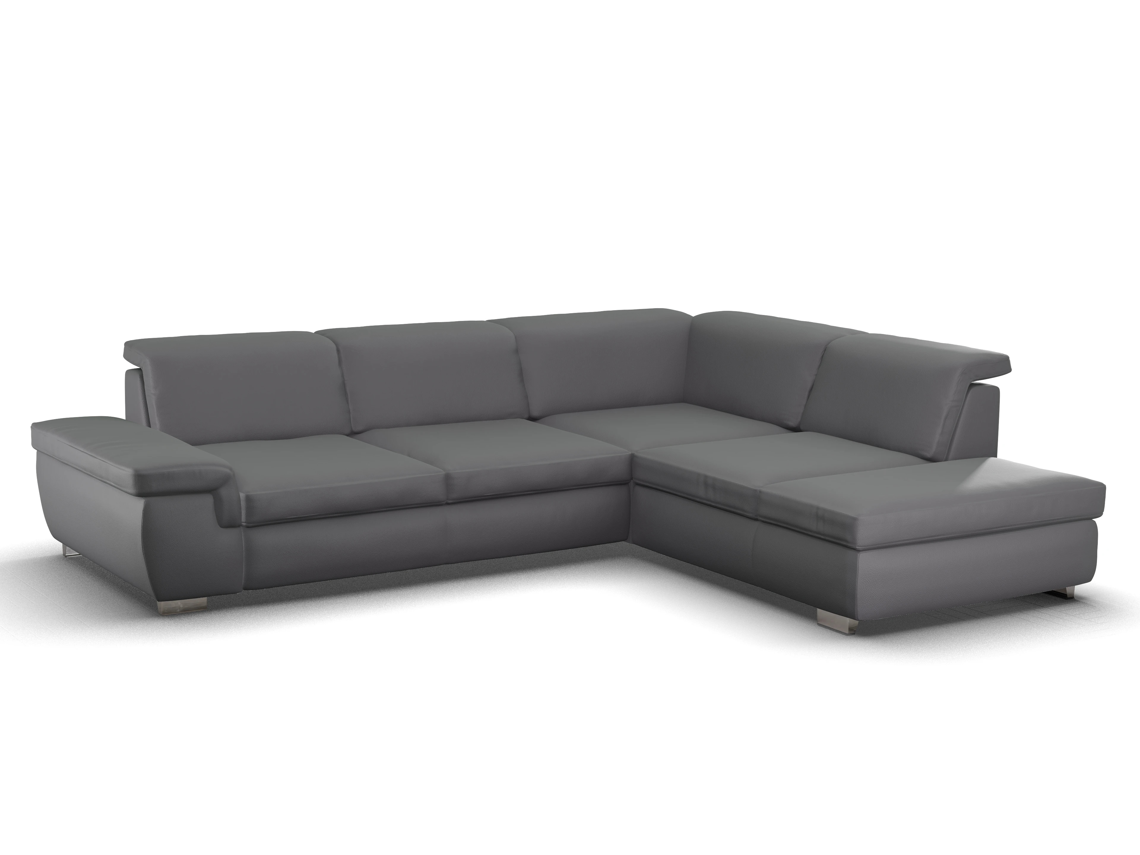 Ansicht des Produktes SC Smart 1003 Ecksofa rechts Abschluss offen in Stoff Grau