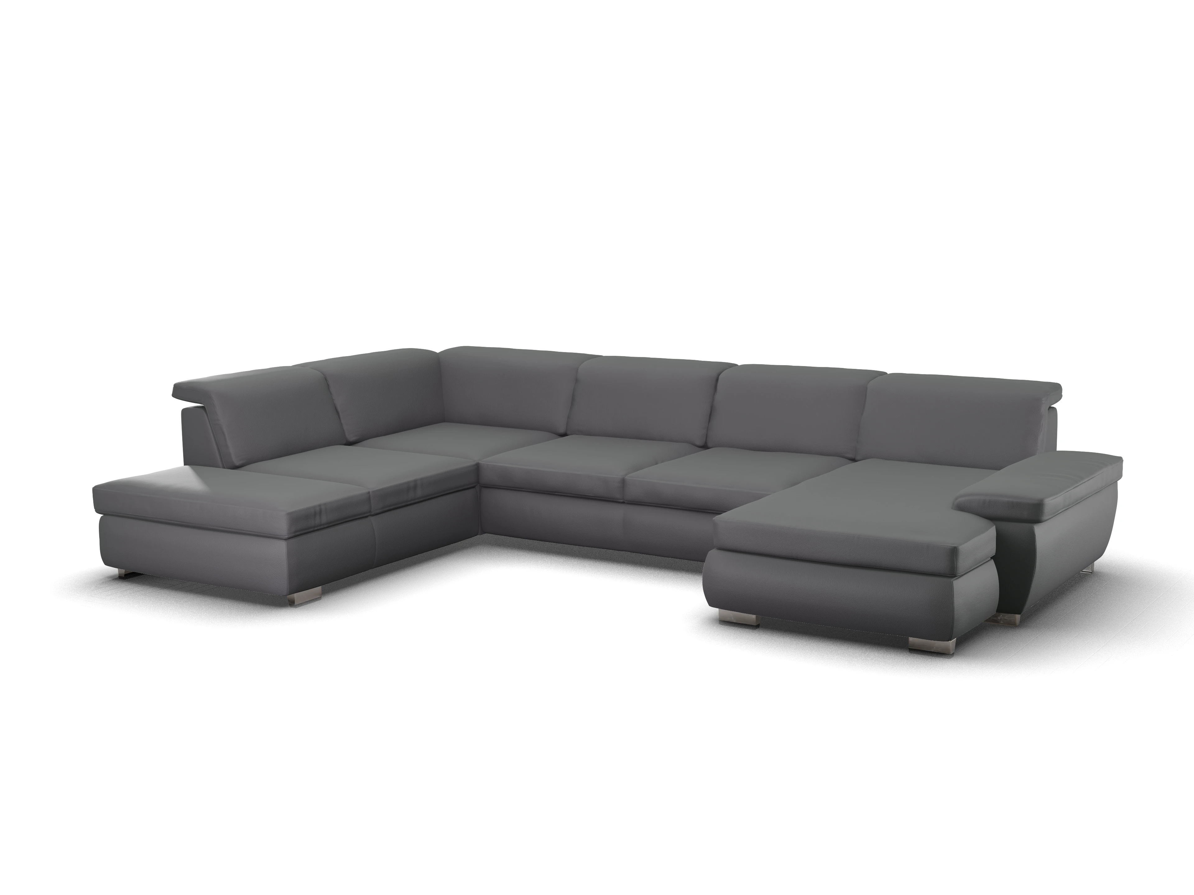 Ansicht des Produktes SC Smart 1003 Wohnlandschaft offen beidseitig in Stoff Grau