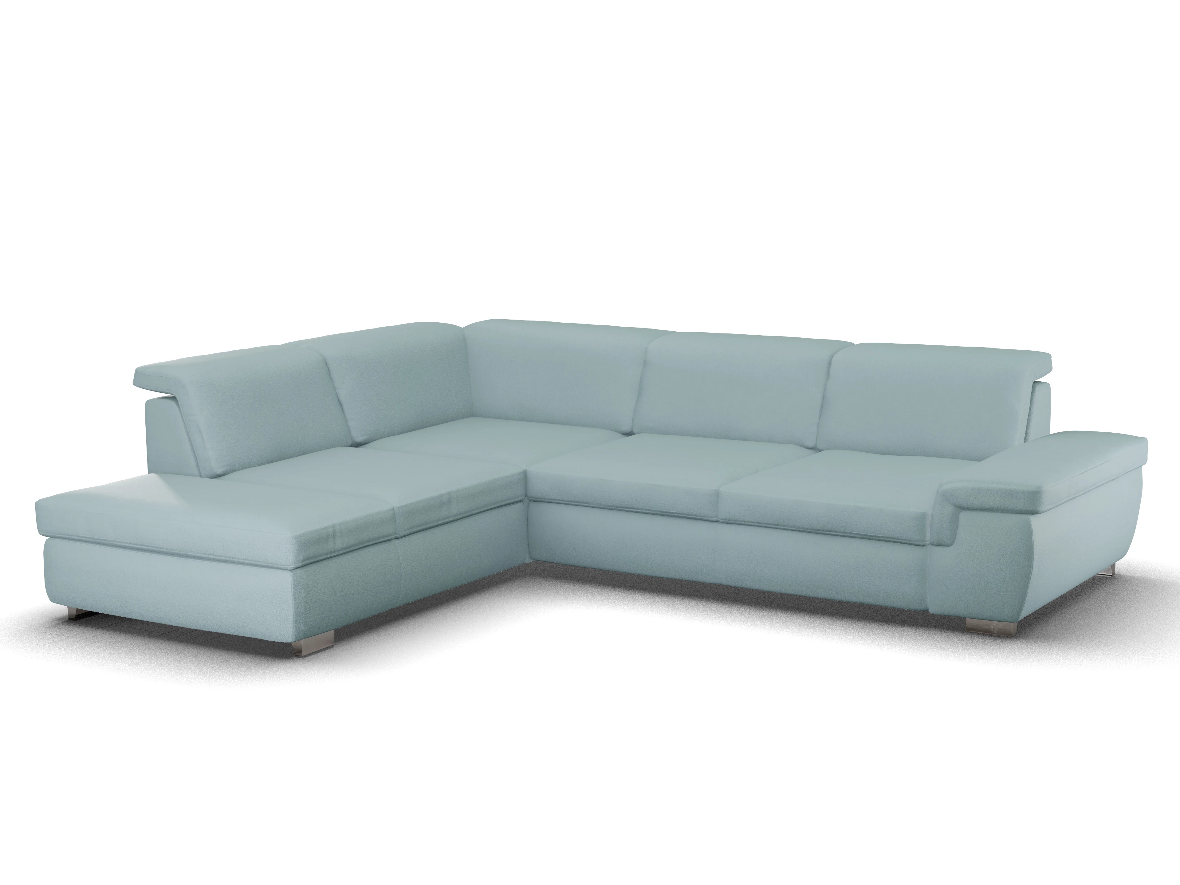 Ansicht des Produktes SC Smart 1003 Ecksofa links Abschluss offen in Stoff Blau