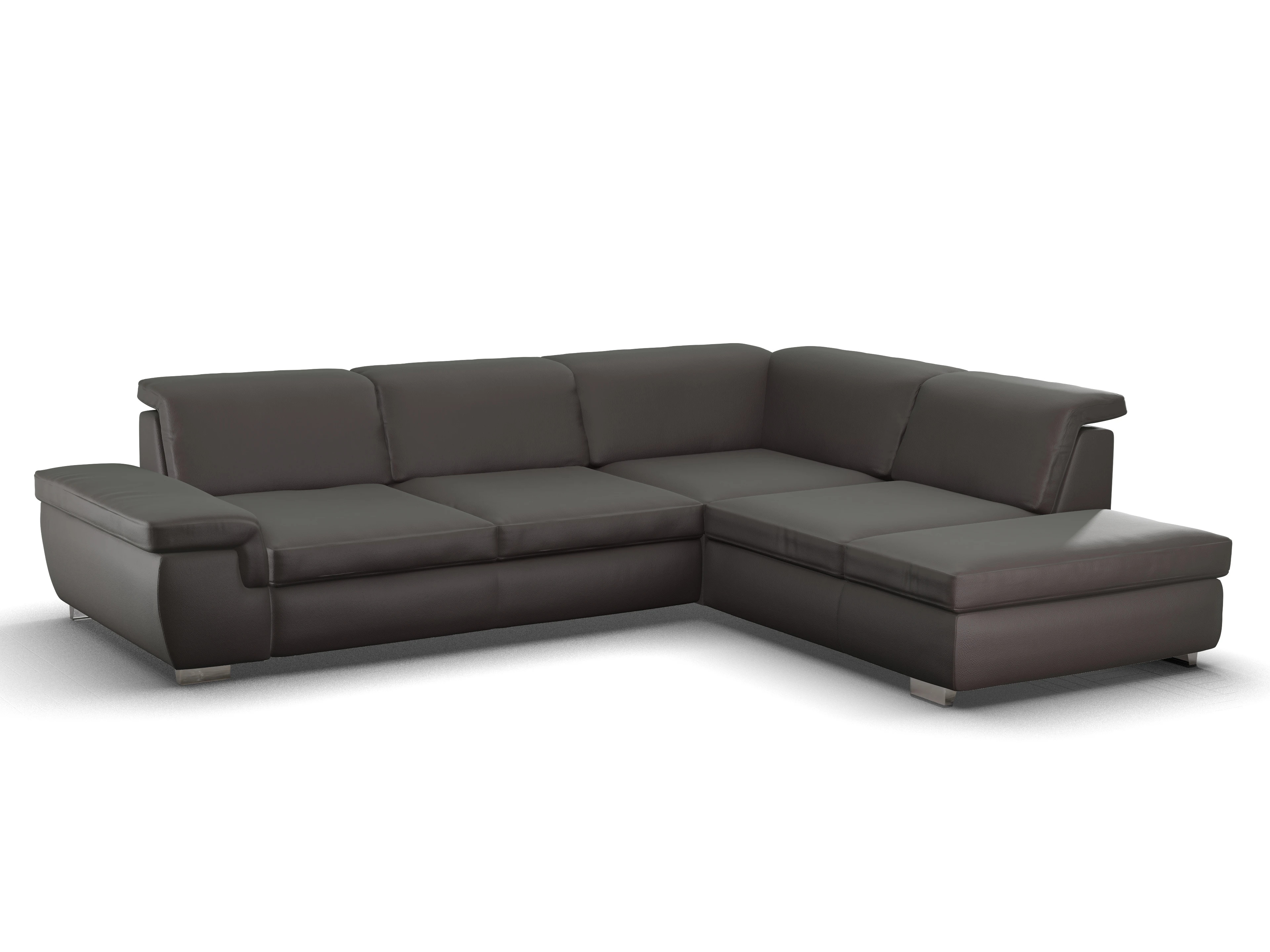 Ansicht des Produktes SC Smart 1003 Ecksofa rechts Abschluss offen in Stoff Braun