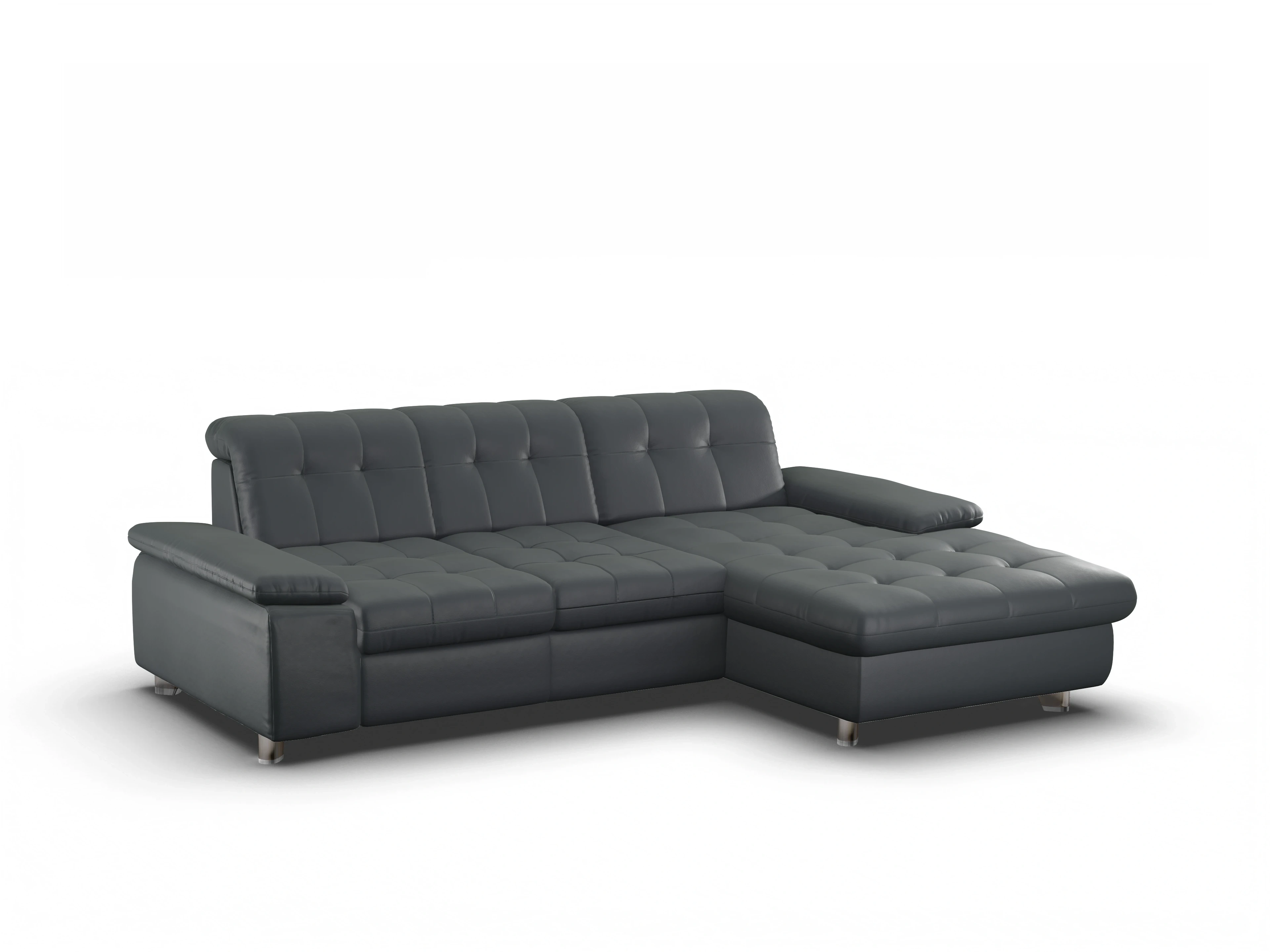 Sitz Concept select 1012 Canapé Medium R Ansicht des Produktes SC Select 1012 Ecksofa rechts Abschluss offen in Leder Grau
