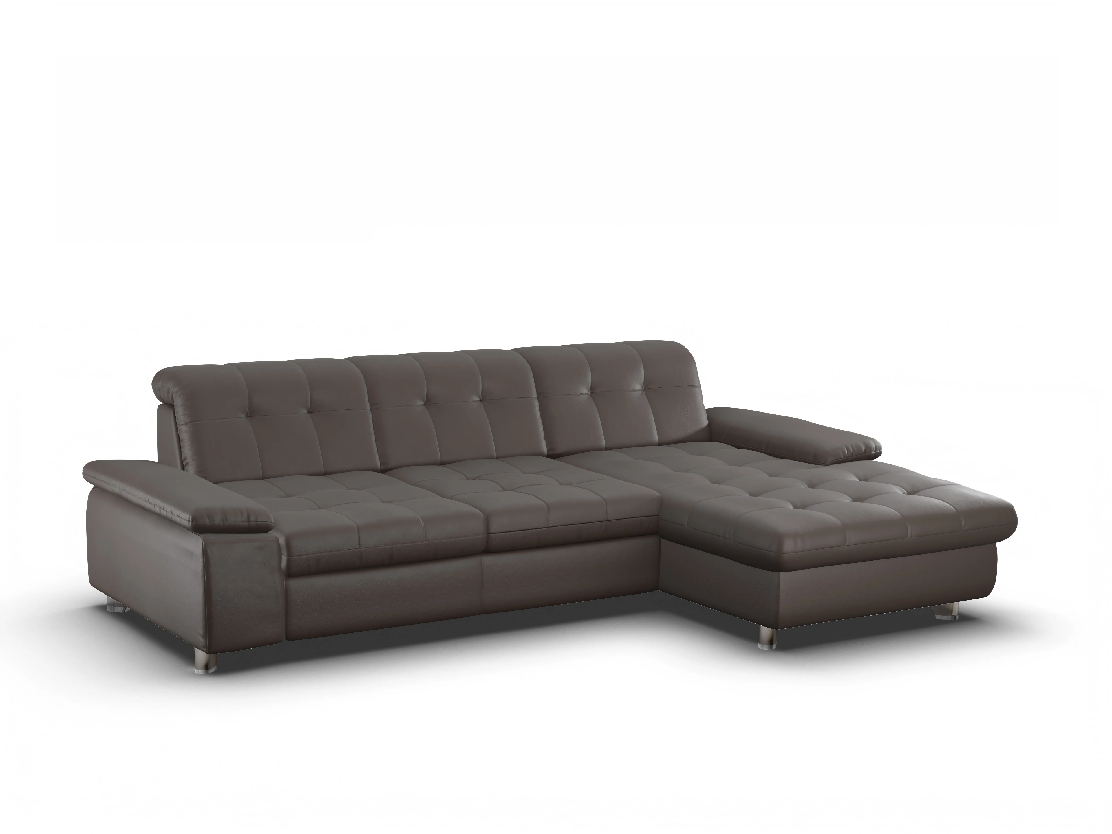 Sitz Concept select 1012 Canapé Large R Ansicht des Produktes SC Select 1012 Ecksofa rechts Abschluss offen in Leder Braun