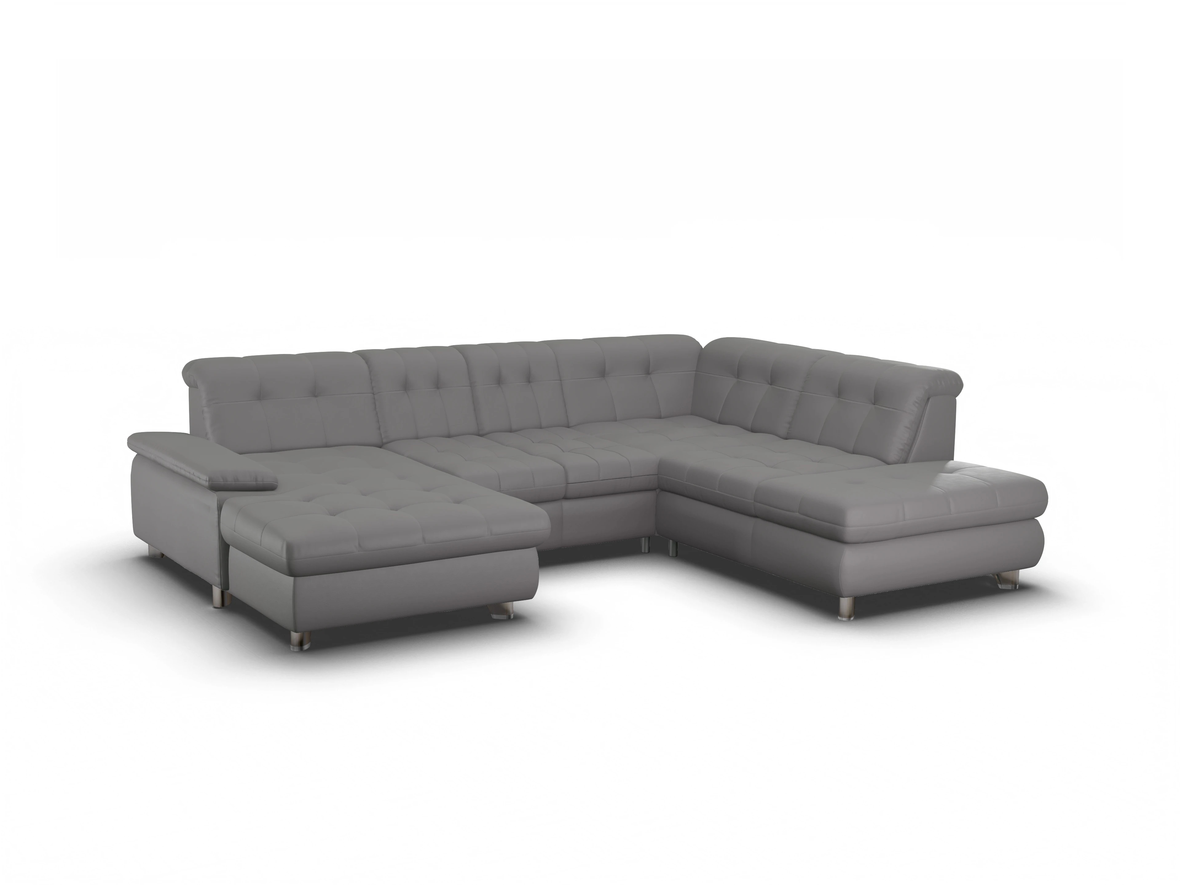 Sitz Concept select 1012 Canapé Small SE1,5Aho L Ansicht des Produktes SC Select 1012 Wohnlandschaft offen beidseitig in Leder Grau