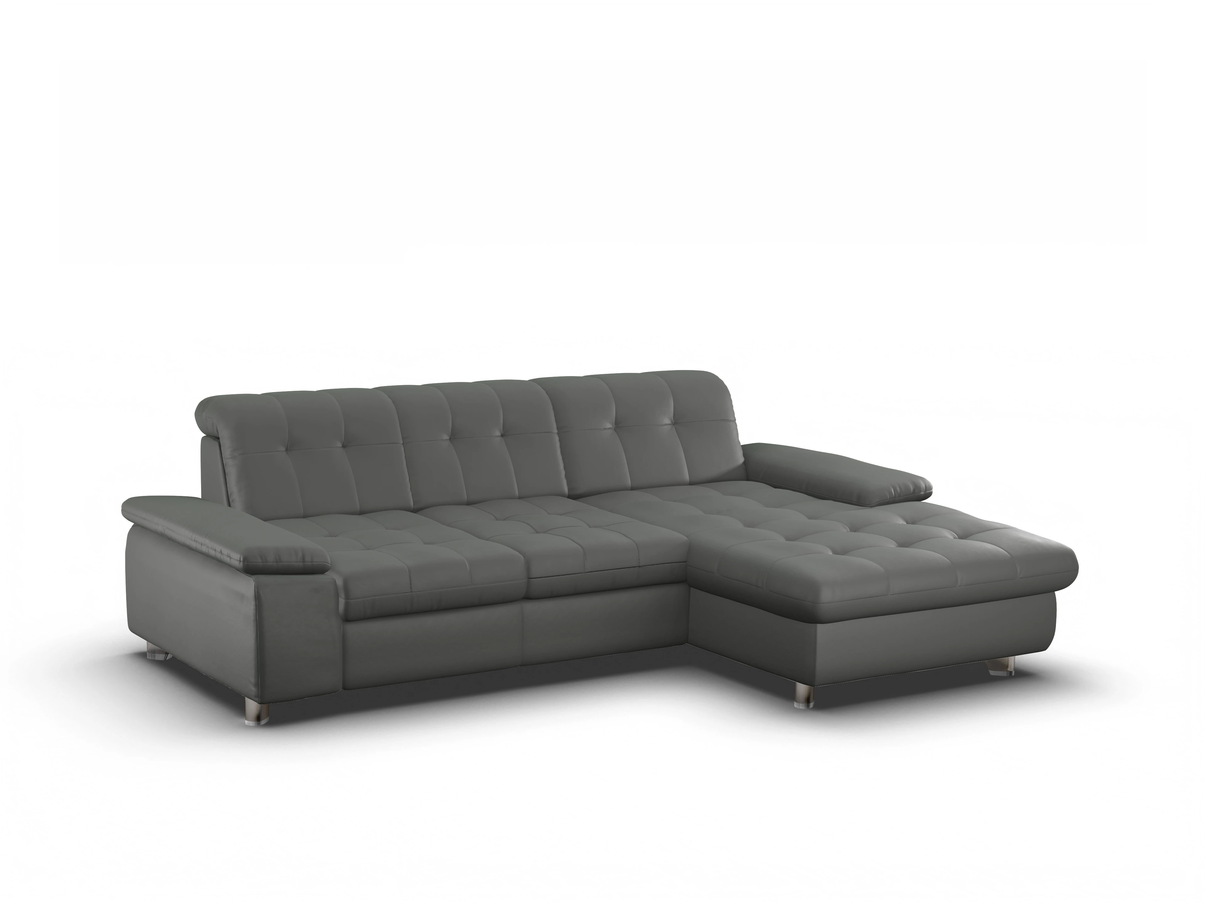 Ansicht des Produktes SC Select 1012 Ecksofa rechts Abschluss offen in Leder Grau