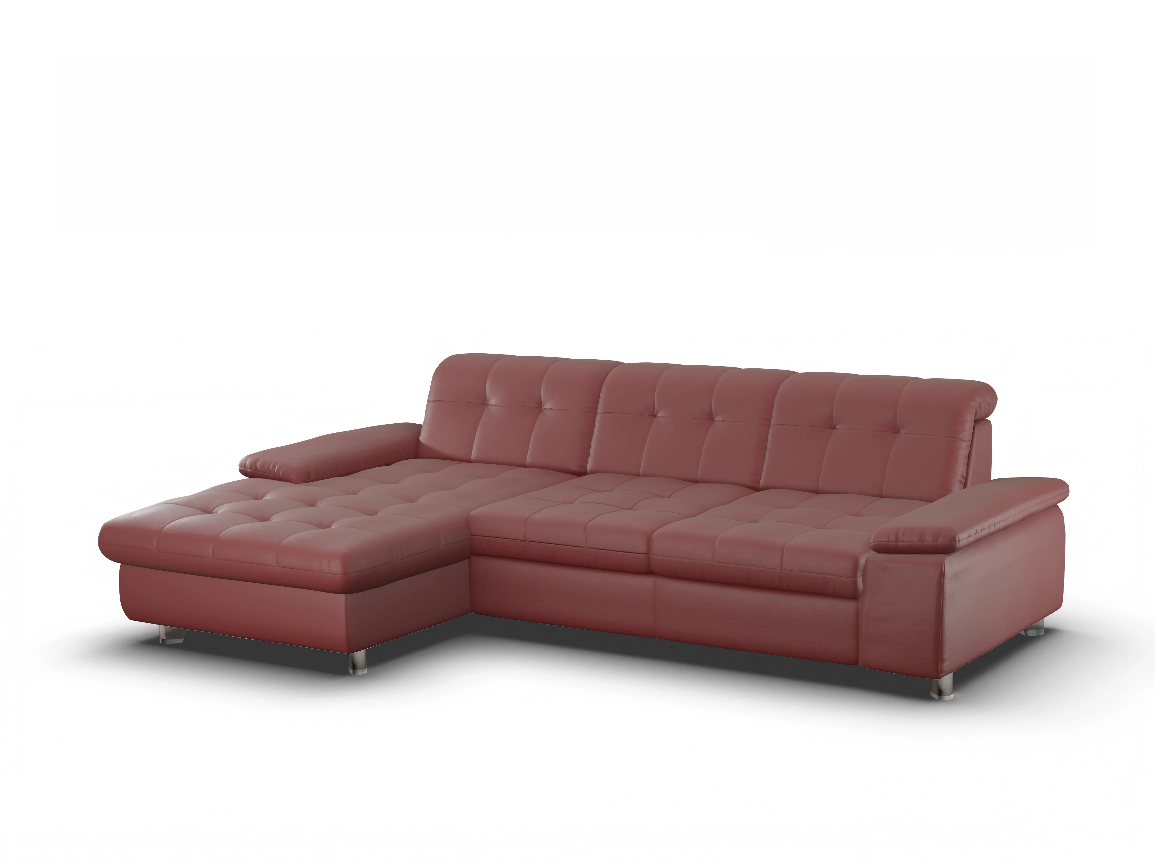 Ansicht des Produktes SC Select 1012 Ecksofa links Abschluss offen in Leder Rot