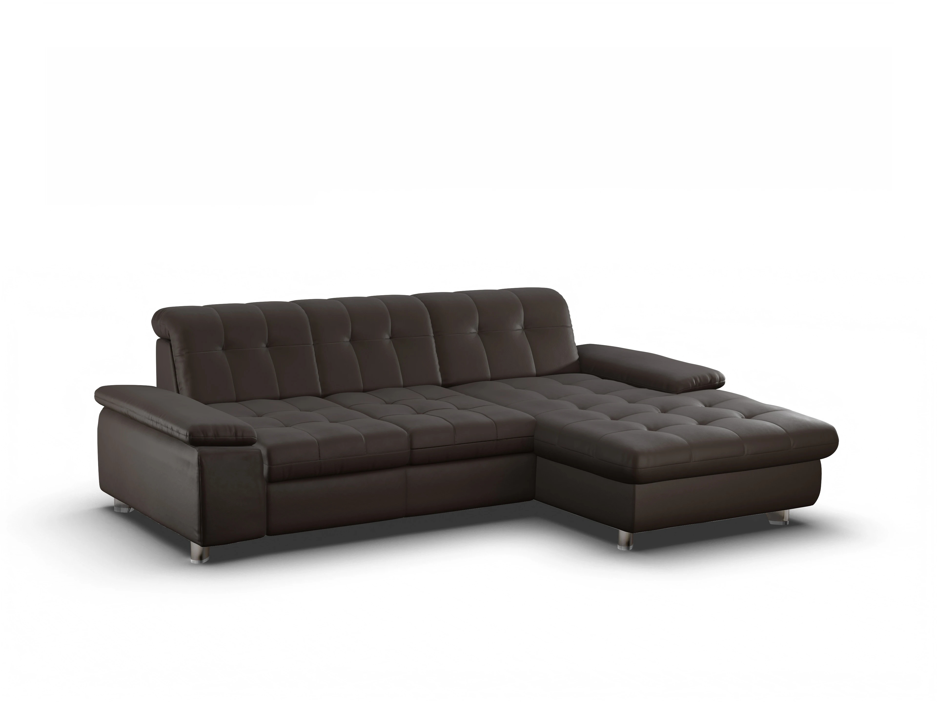 Ansicht des Produktes SC Select 1012 Ecksofa rechts Abschluss offen in Leder Braun
