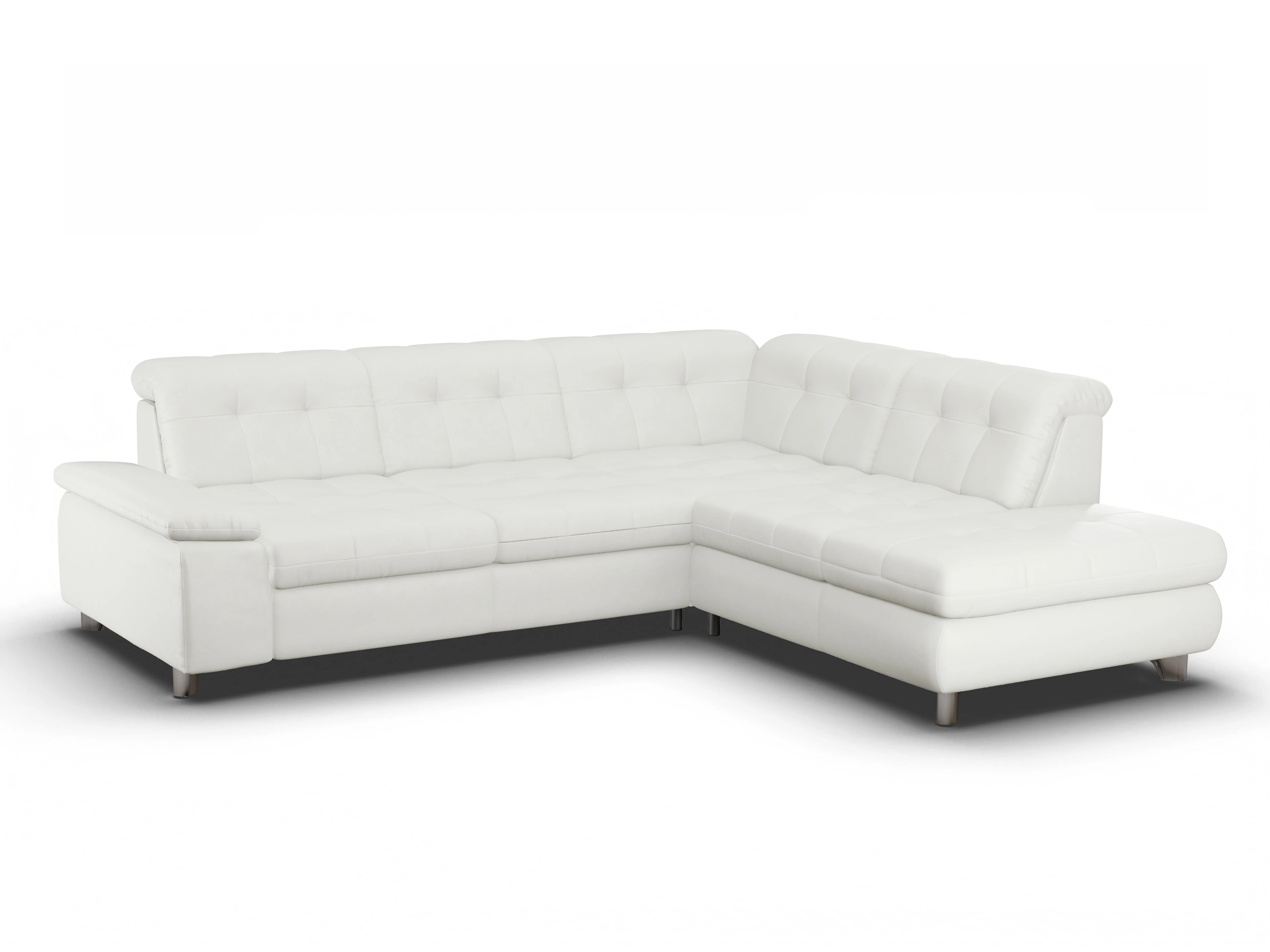 Ansicht des Produktes SC Select 1012 Ecksofa rechts Abschluss offen in Leder Weiss