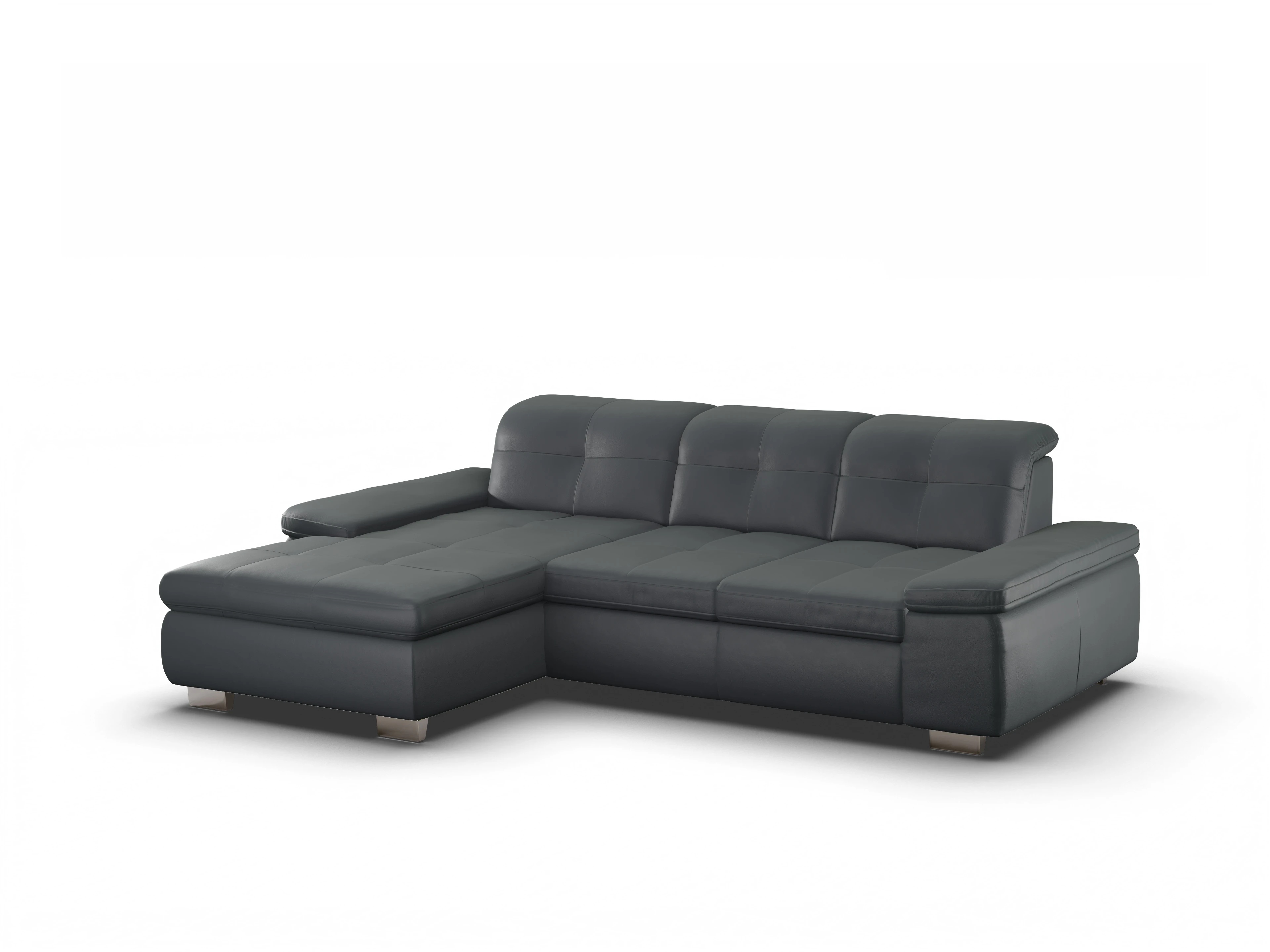 Ansicht des Produktes SC Select 1001 Ecksofa links Abschluss offen in Leder Grau