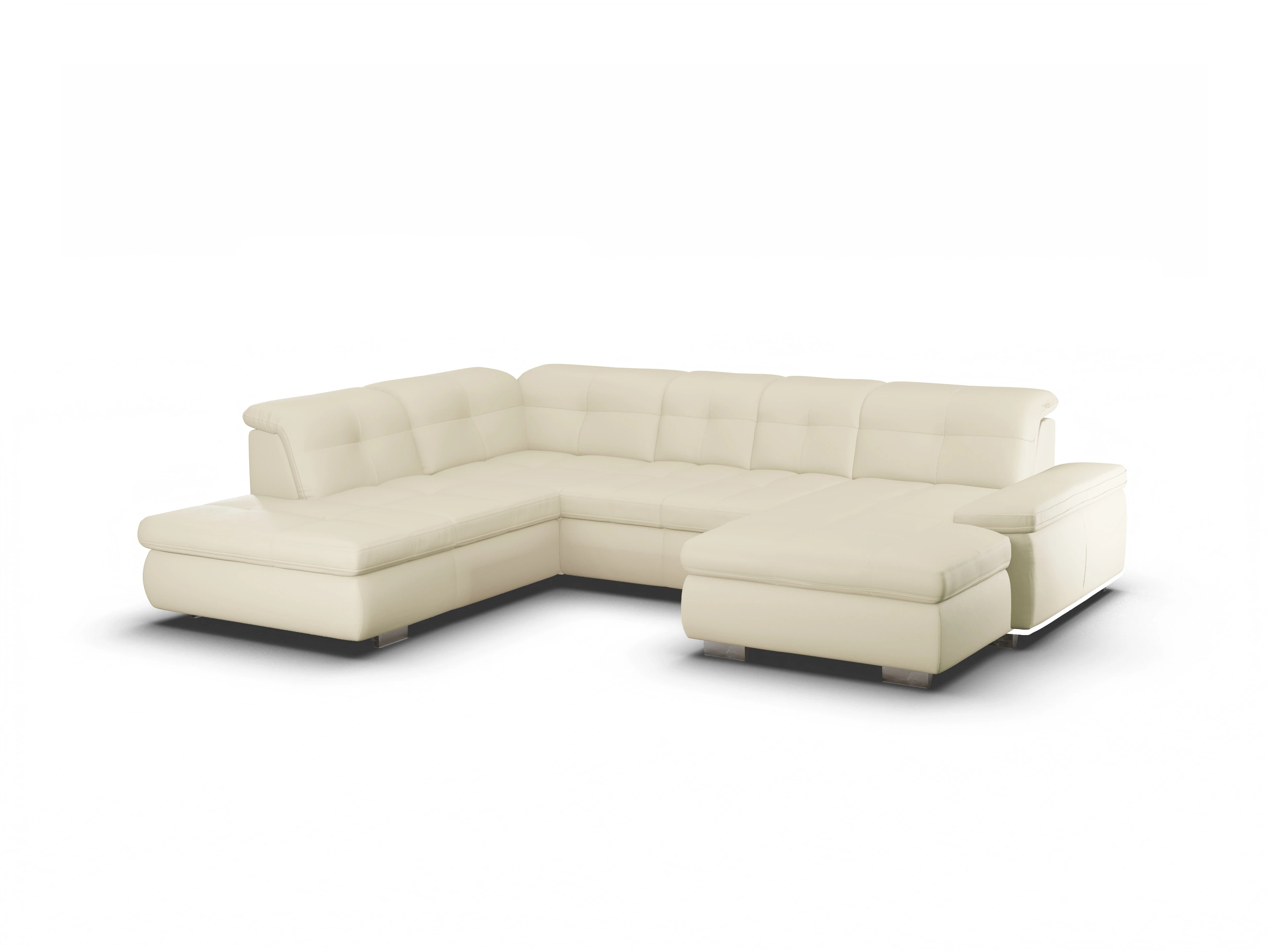 Ansicht des Produktes SC Select 1001 Wohnlandschaft offen beidseitig in Leder Beige