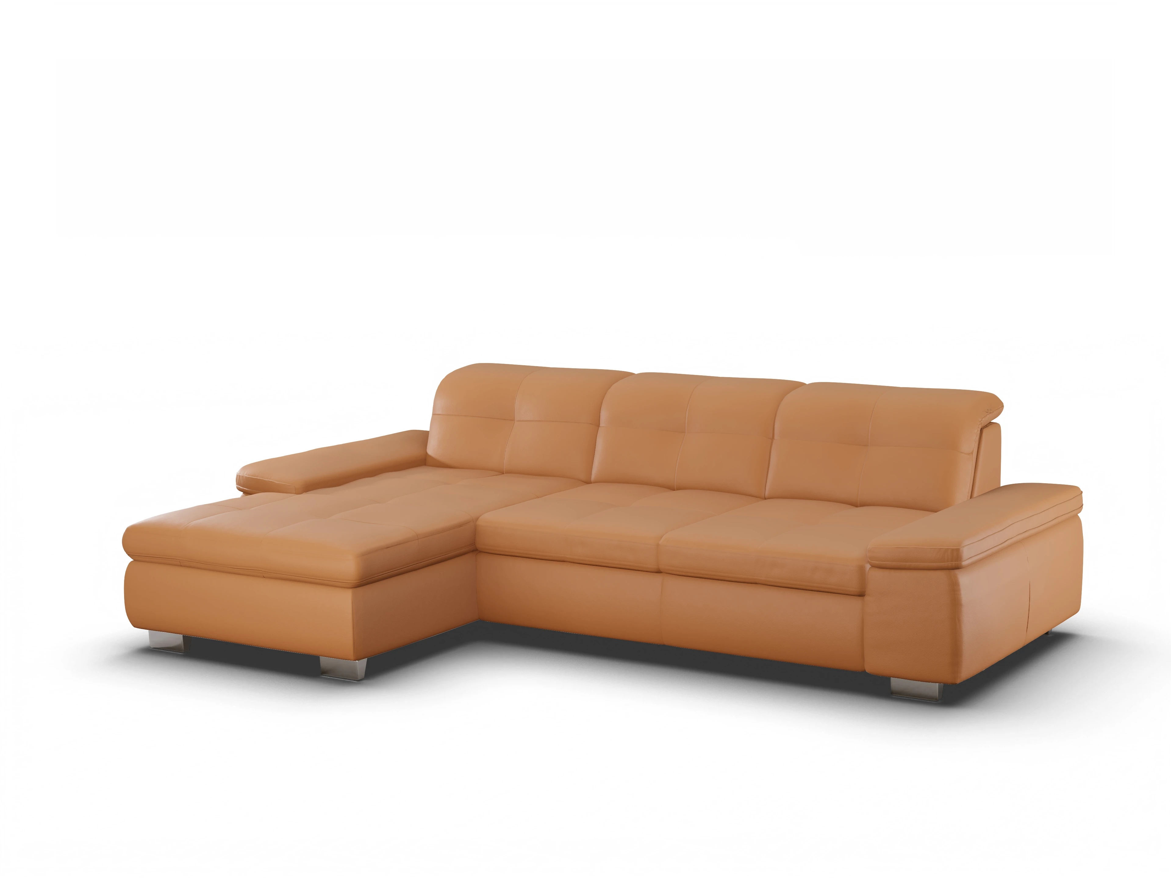 Ansicht des Produktes SC Select 1001 Ecksofa links Abschluss offen in Leder Orange