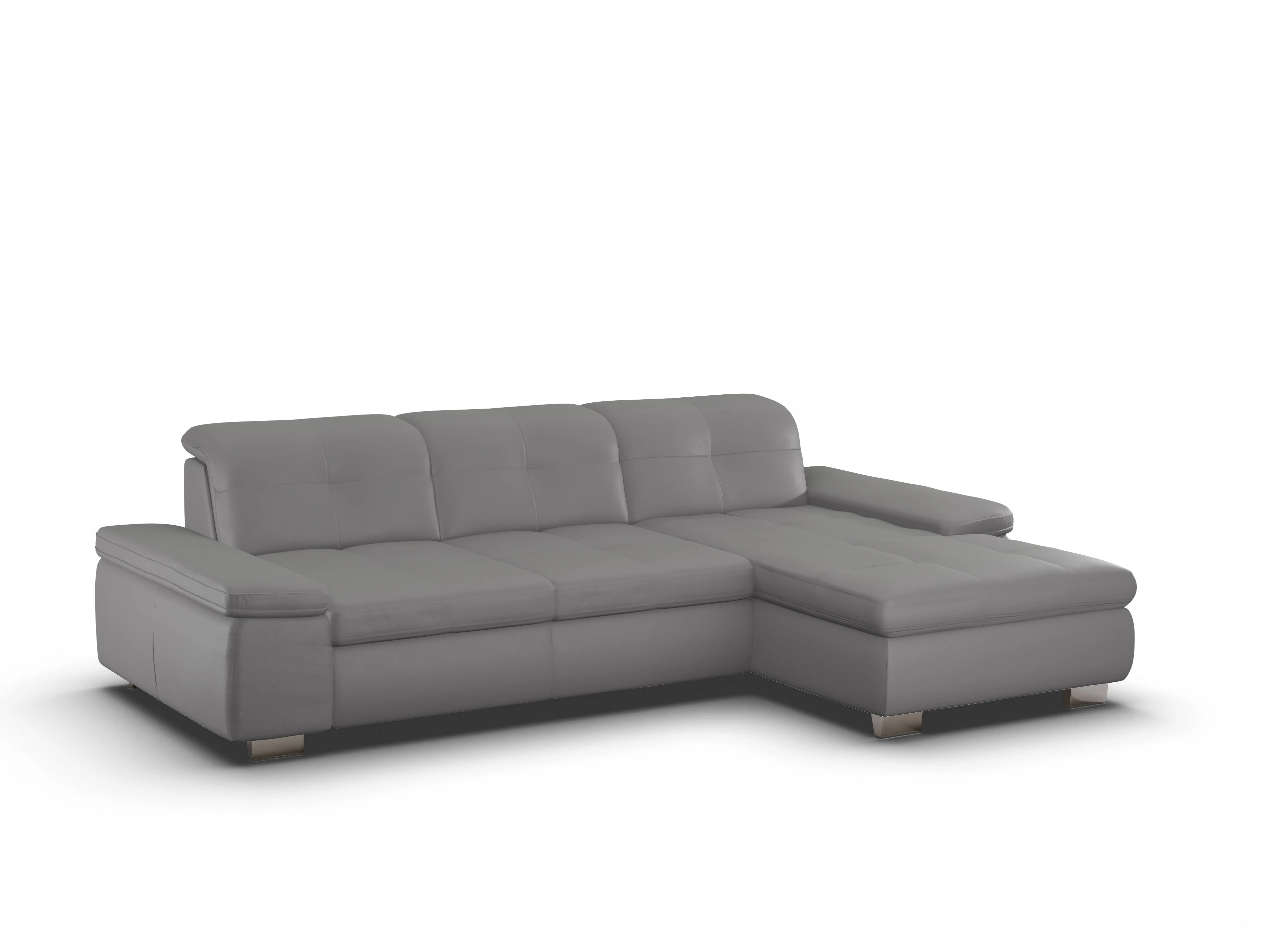Ansicht des Produktes SC Select 1001 Ecksofa rechts Abschluss offen in Leder Grau