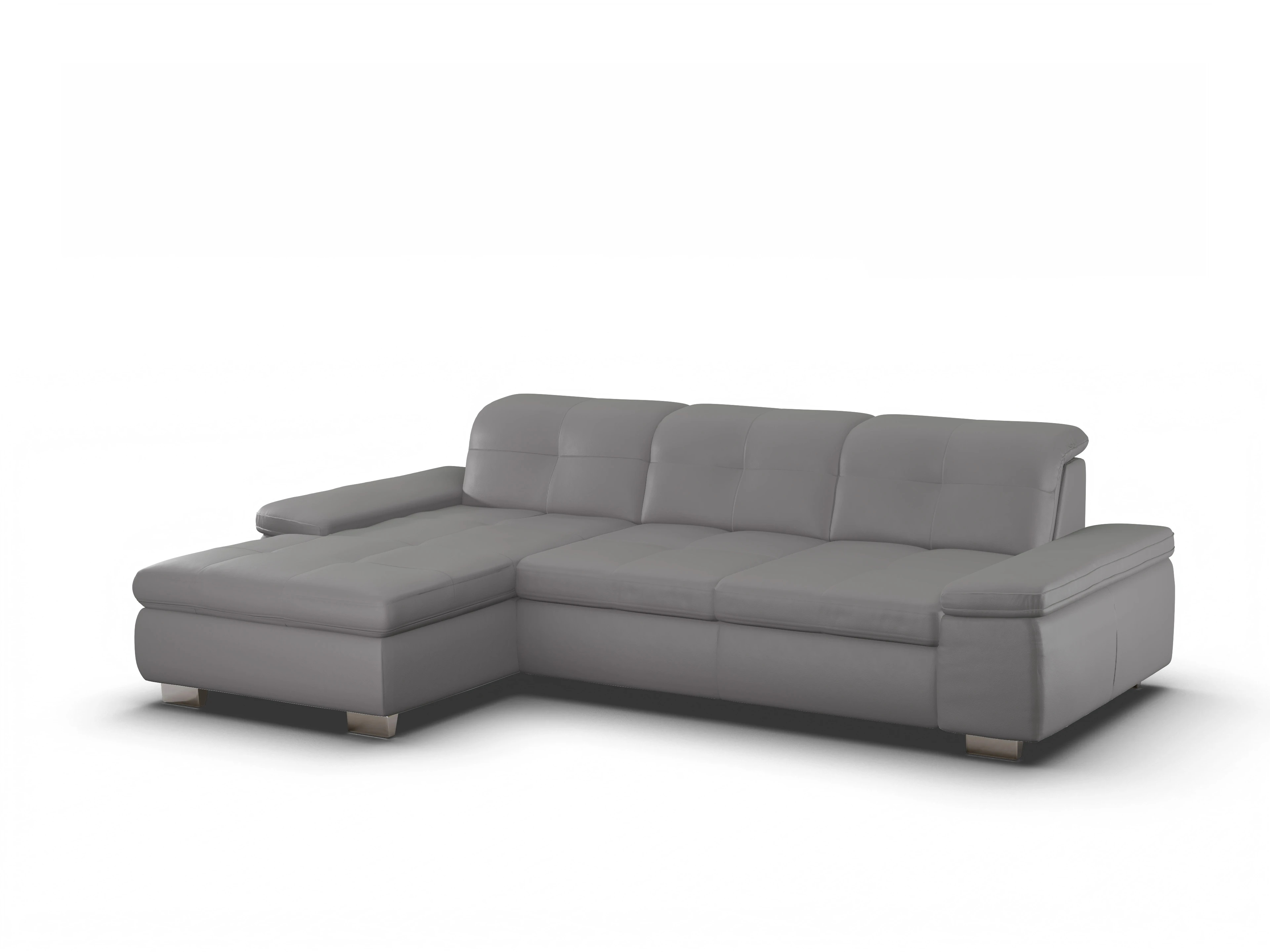 Ansicht des Produktes SC Select 1001 Ecksofa links Abschluss offen in Leder Grau