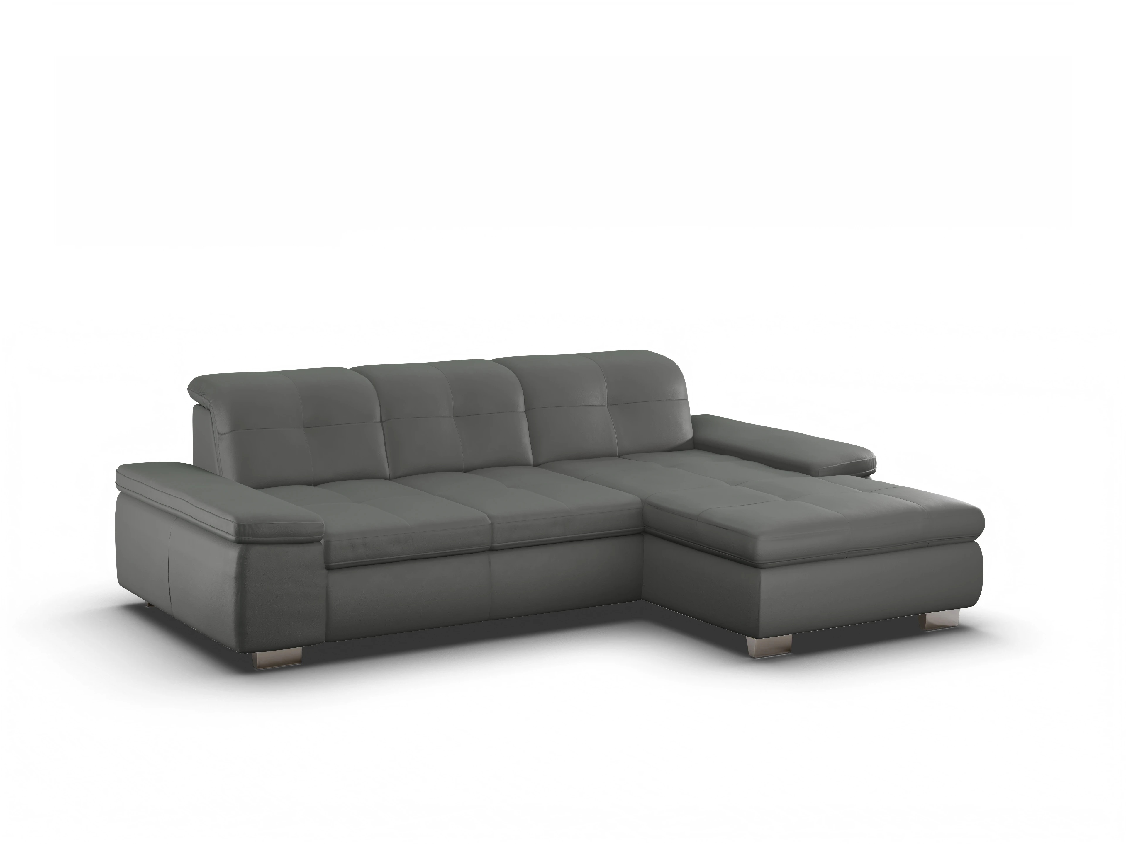 Ansicht des Produktes SC Select 1001 Ecksofa rechts Abschluss offen in Leder Grau