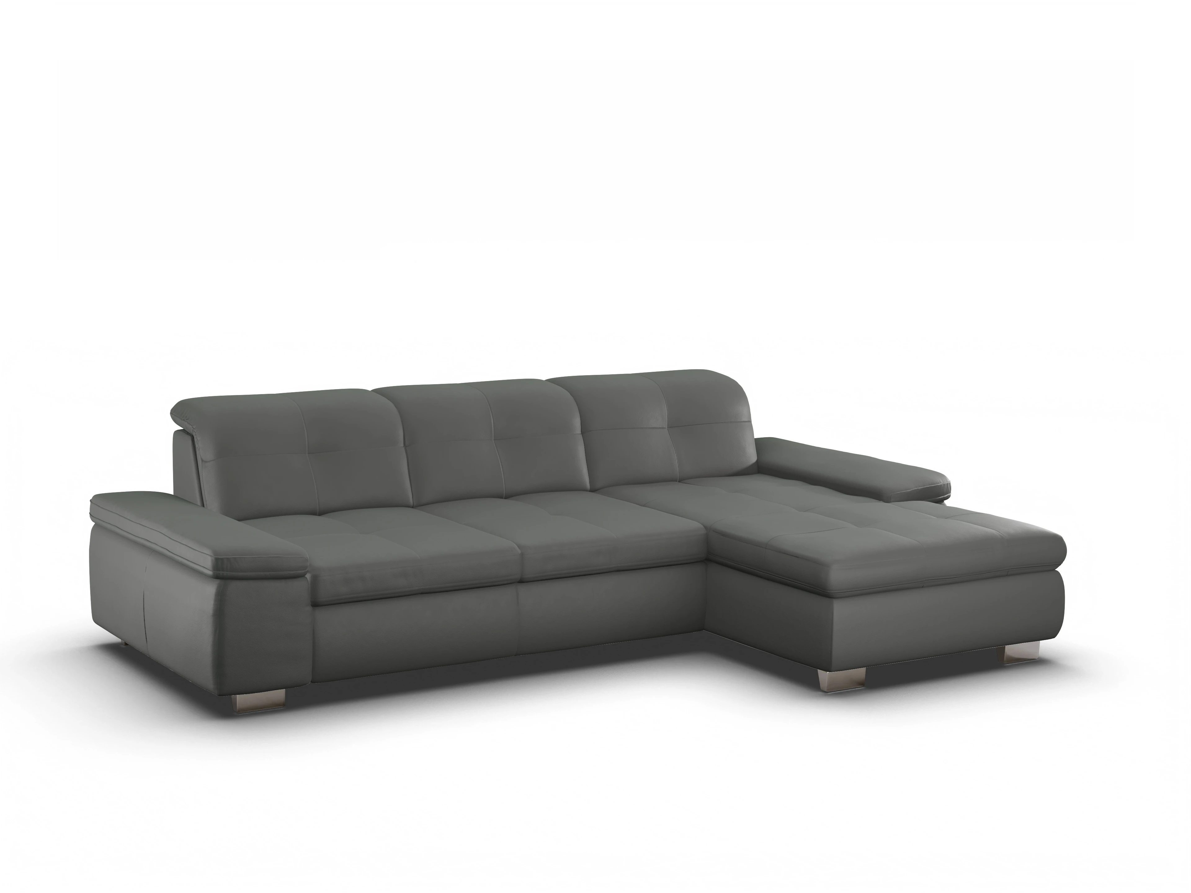 Ansicht des Produktes SC Select 1001 Ecksofa rechts Abschluss offen in Leder Grau