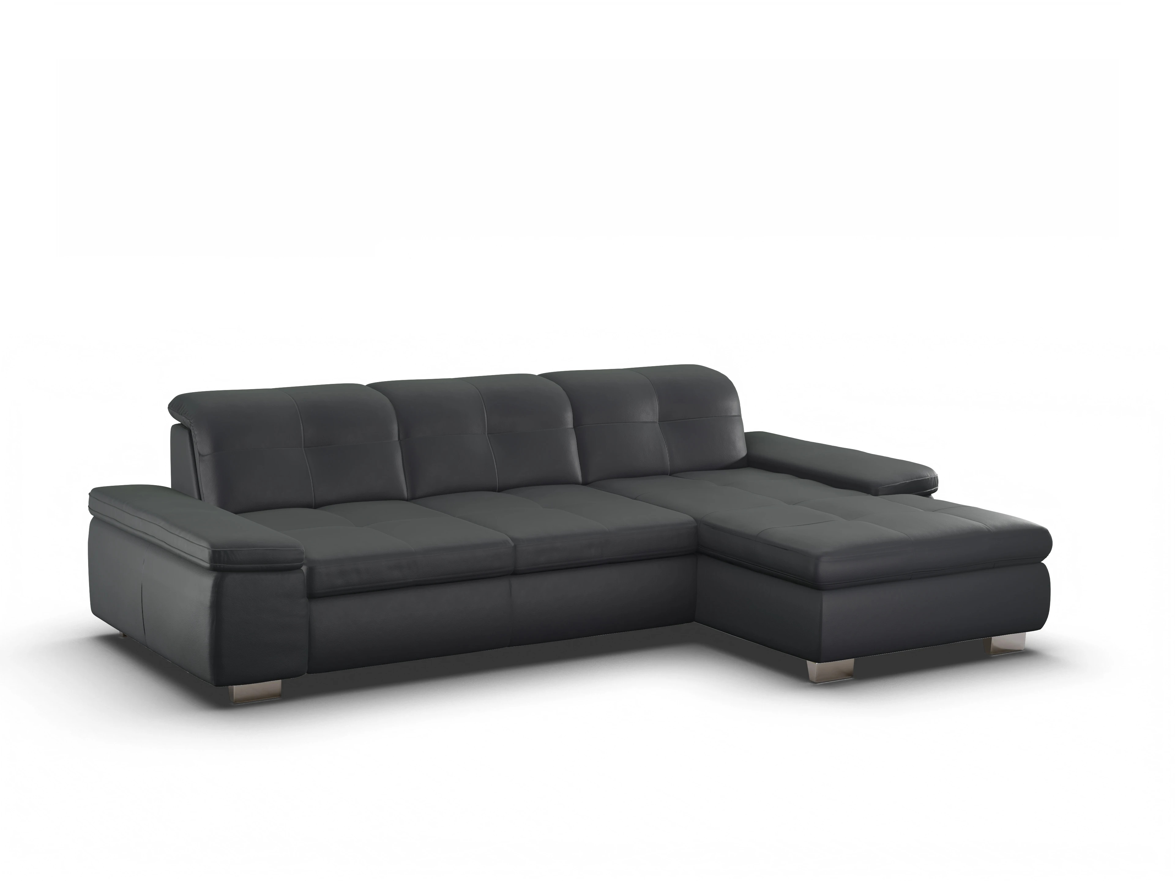 Ansicht des Produktes SC Select 1001 Ecksofa rechts Abschluss offen in Leder Schwarz