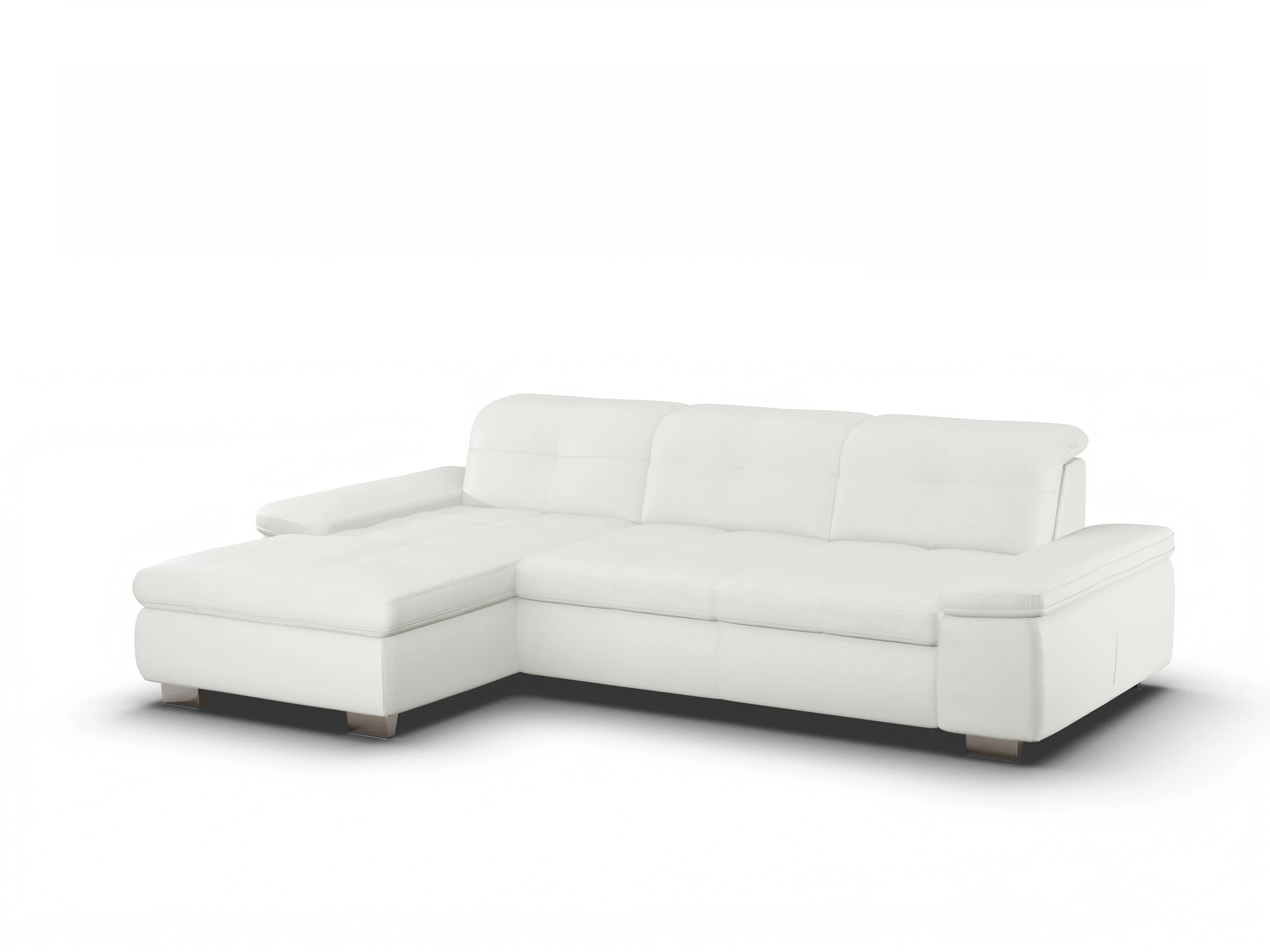 Ansicht des Produktes SC Select 1001 Ecksofa links Abschluss offen in Leder Weiss