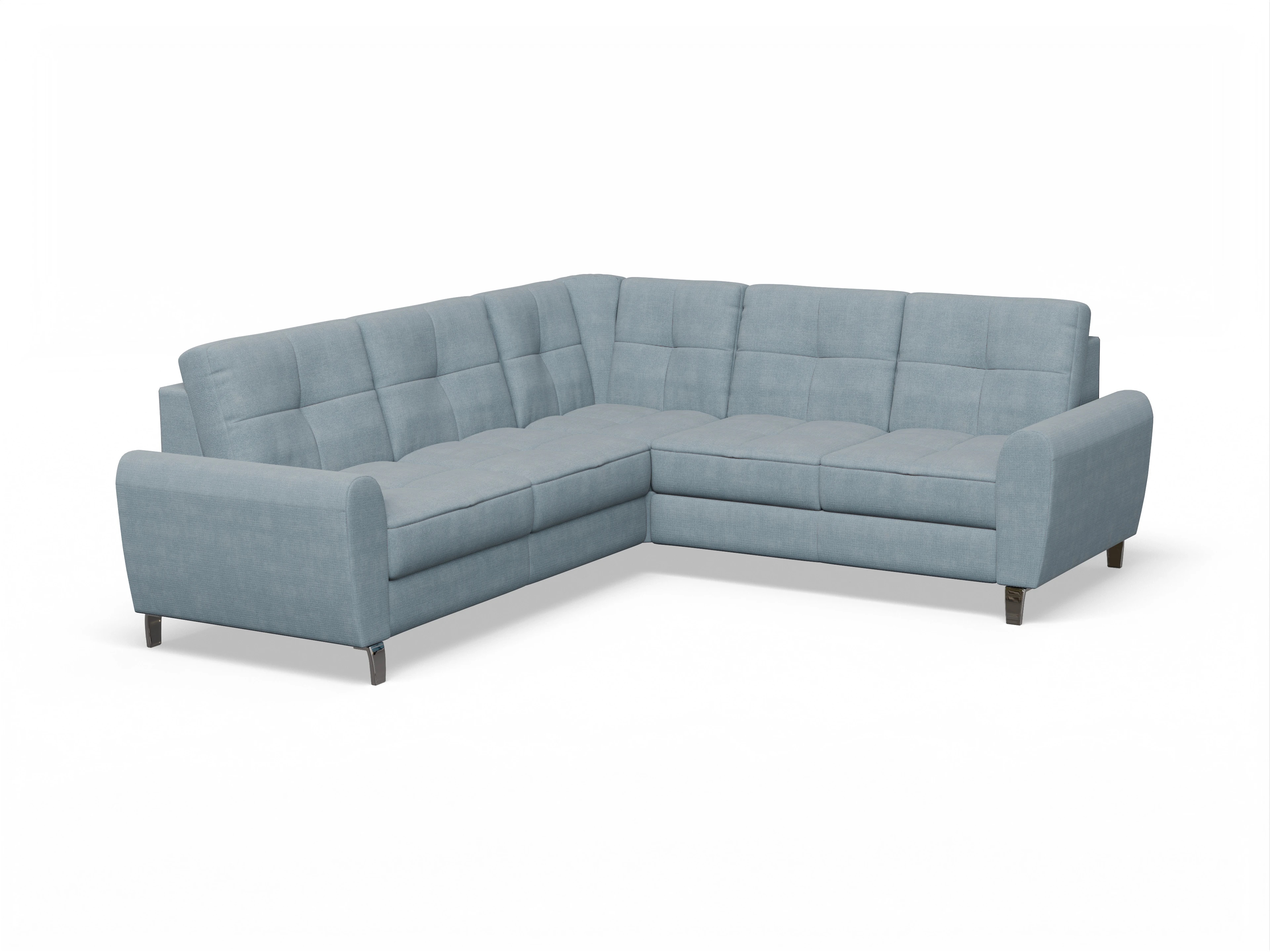 Ansicht des Produktes Valona Ecksofa links mit Armlehne in Stoff Blau