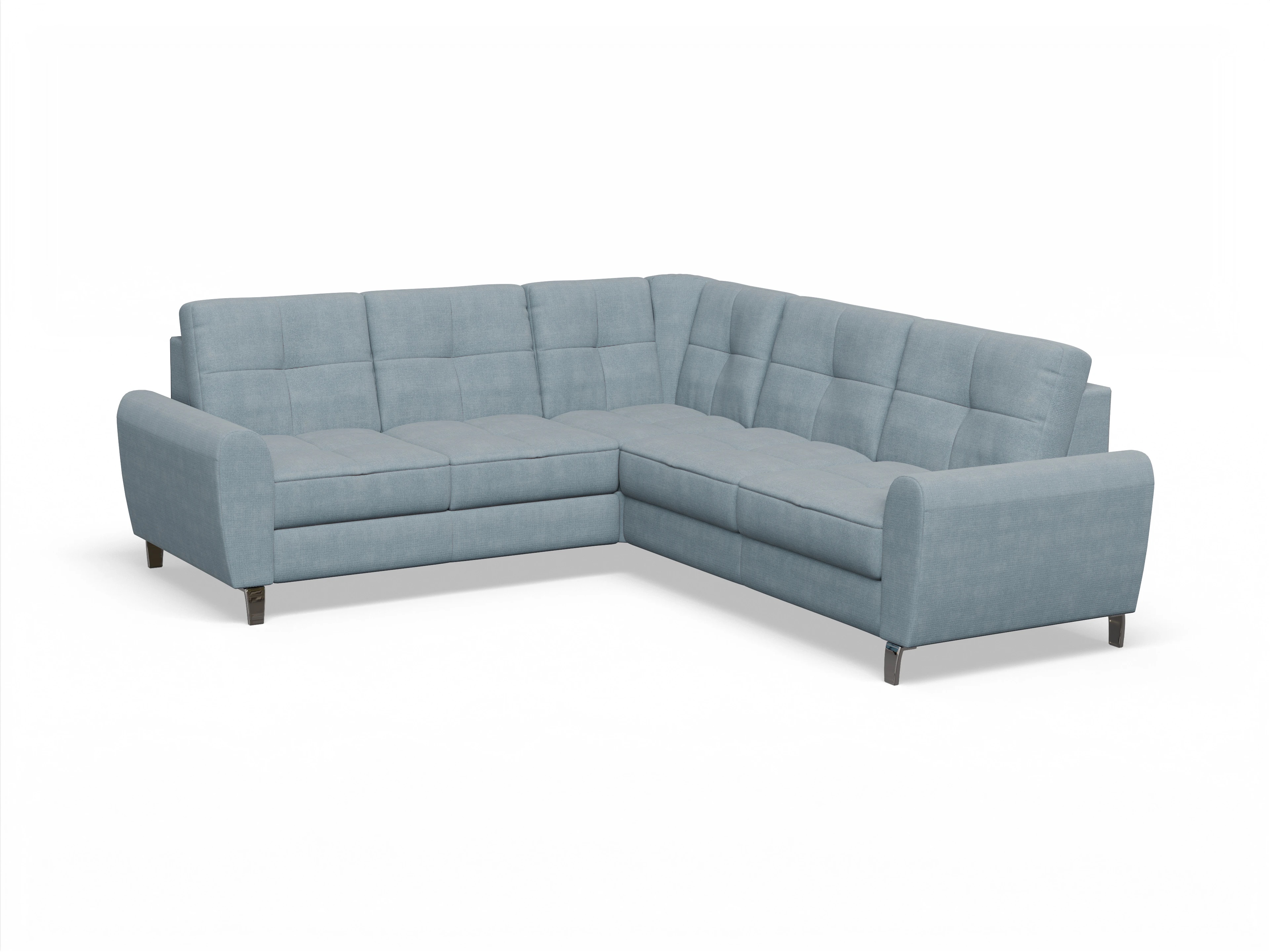 Valona Ecksofa SP Medium R Ansicht des Produktes Valona Ecksofa links mit Armlehne in Stoff Blau