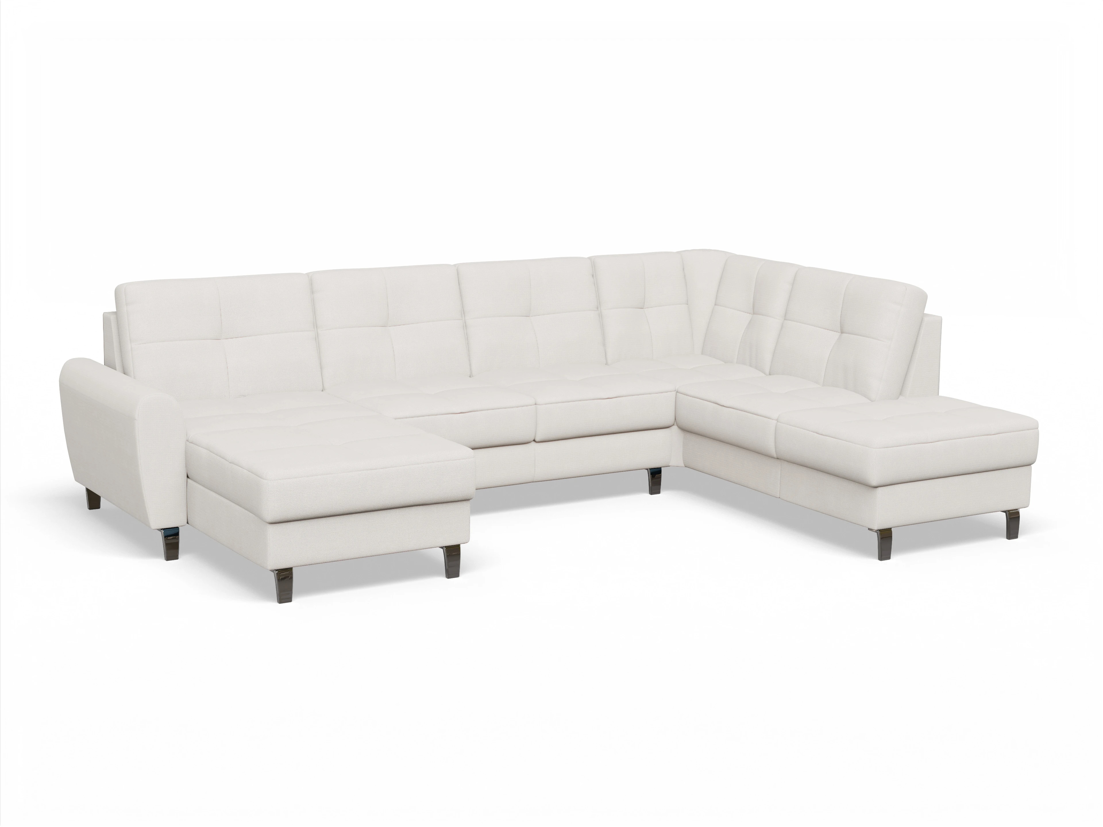 Valona Wohnlandschaft OT LO Medium R Ansicht des Produktes Valona Wohnlandschaft offen beidseitig in Stoff Beige
