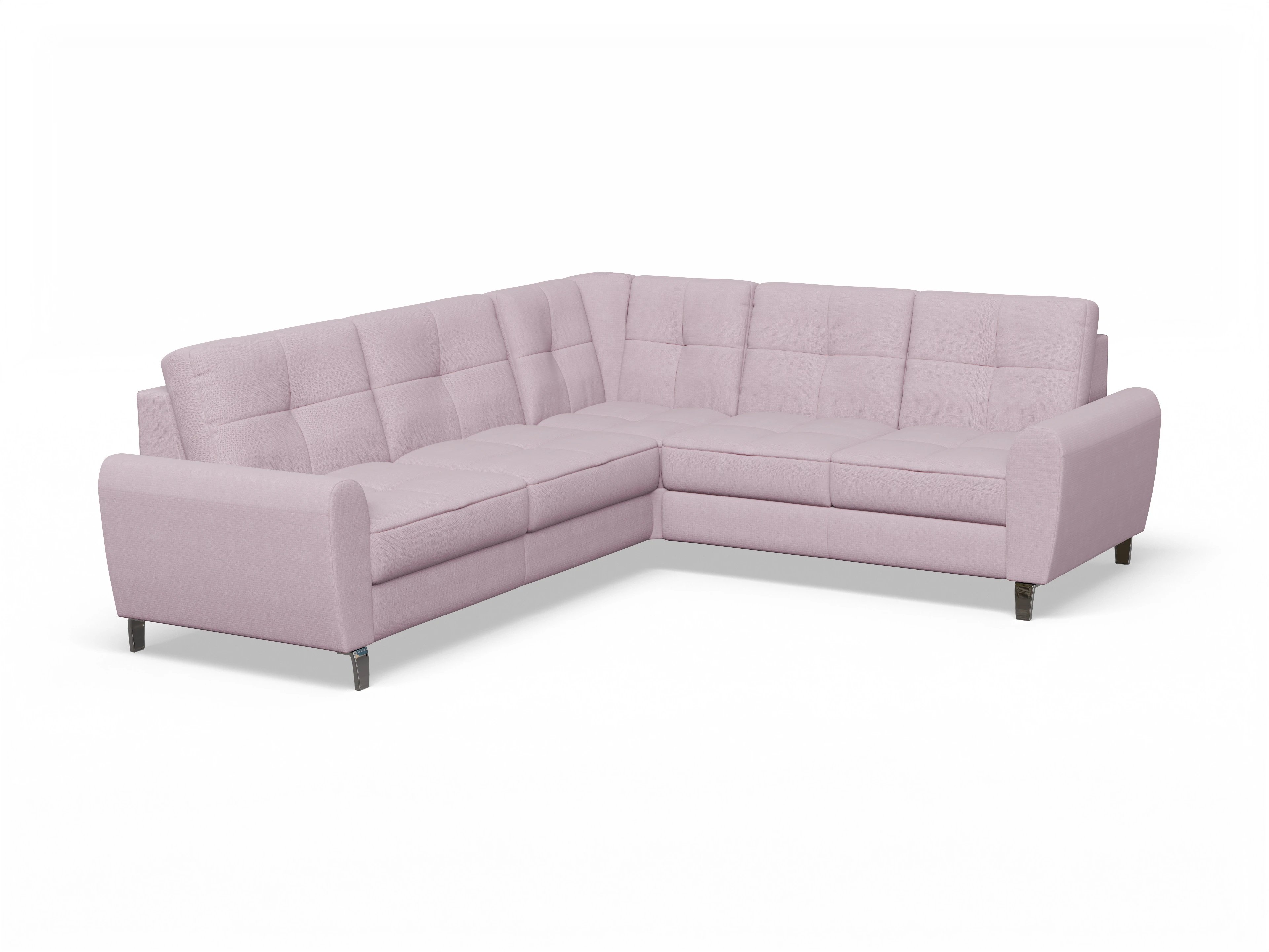 Ansicht des Produktes Valona Ecksofa links mit Armlehne in Stoff Rosa