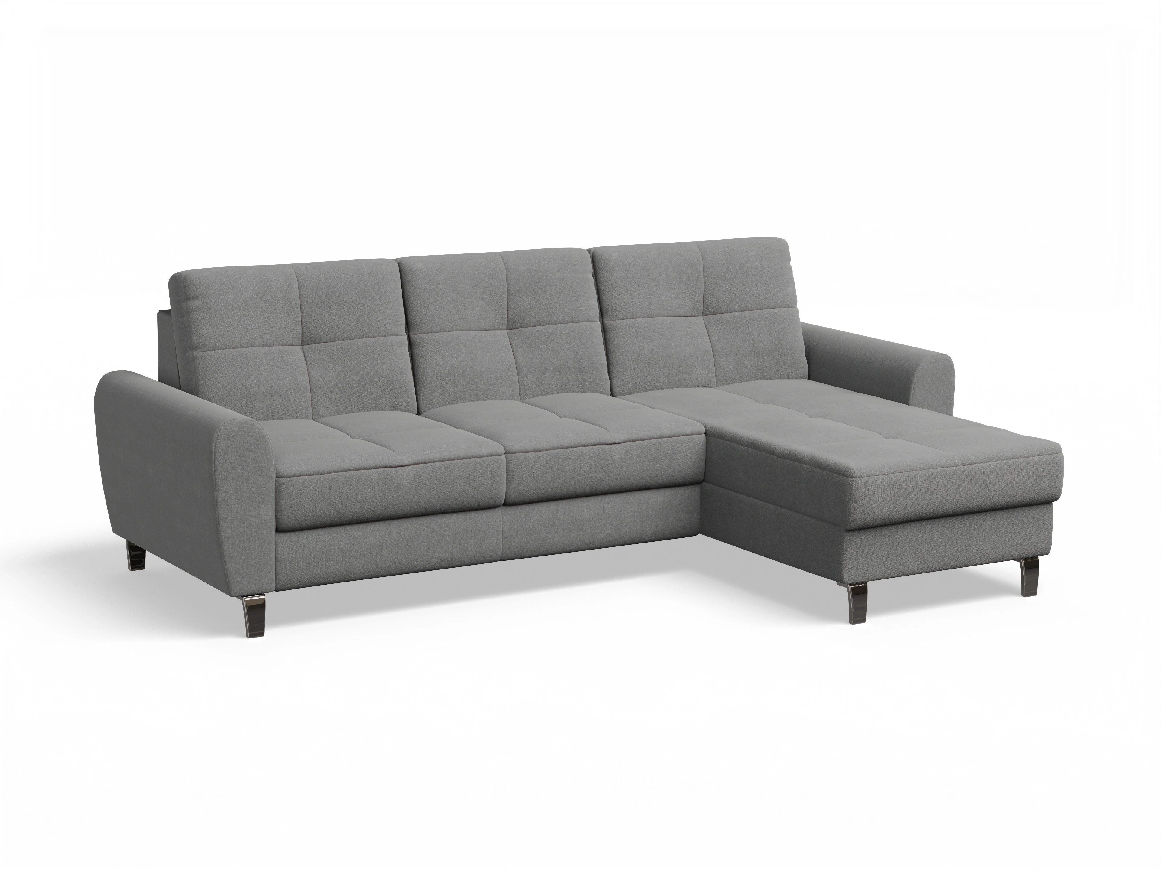 Ansicht des Produktes Valona Ecksofa rechts Abschluss offen in Stoff Grau