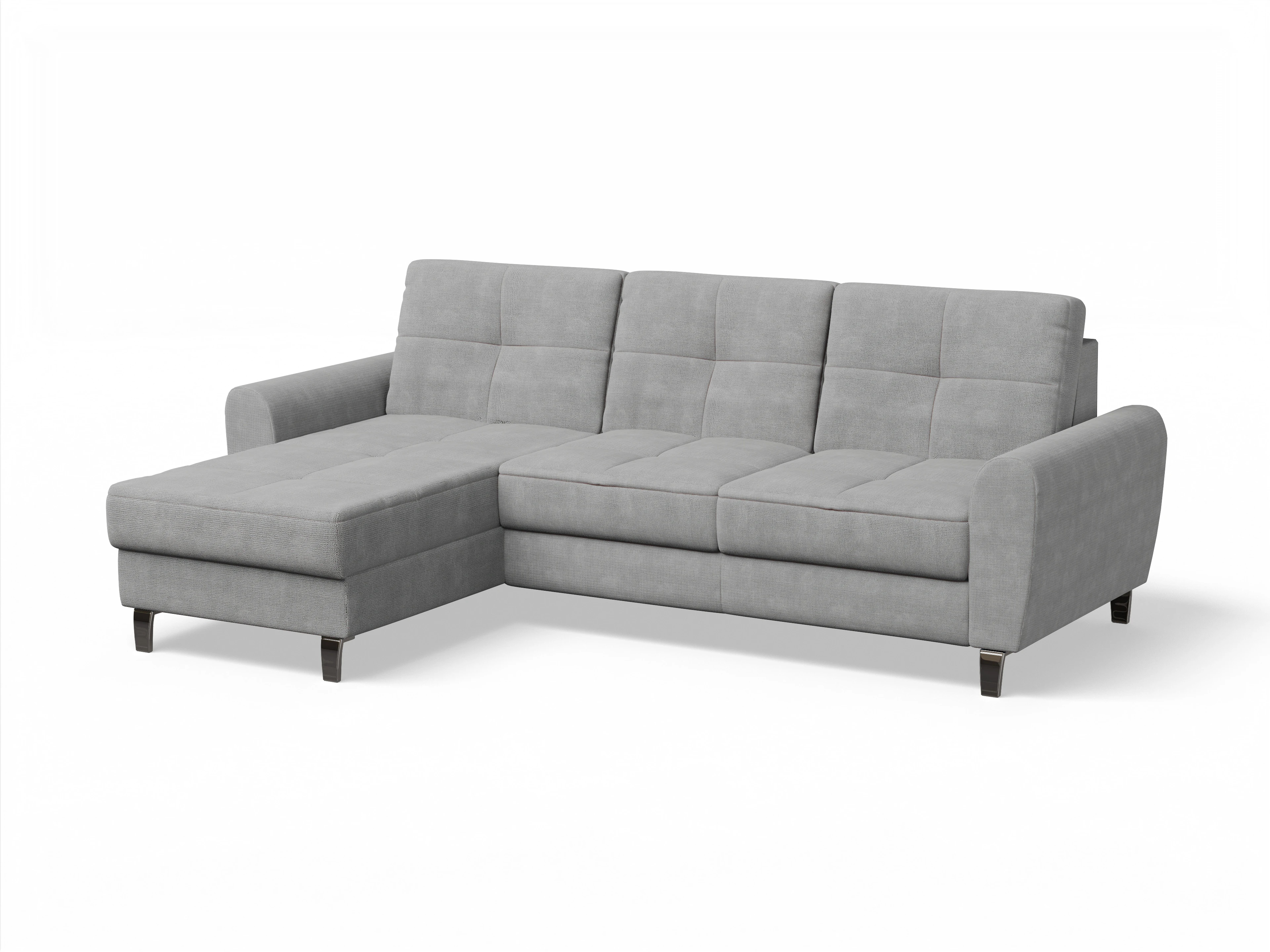 Ansicht des Produktes Valona Ecksofa links Abschluss offen in Stoff Grau