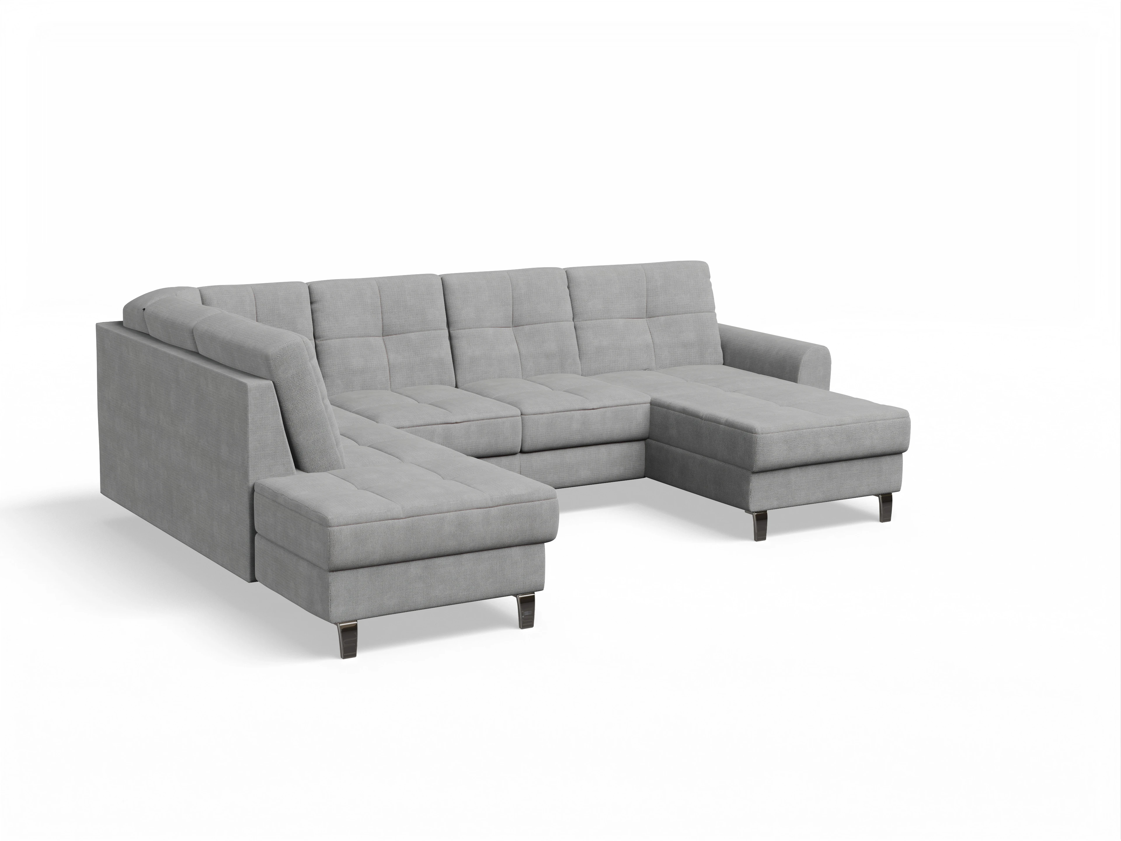 Ansicht des Produktes Valona Wohnlandschaft offen beidseitig in Stoff Grau