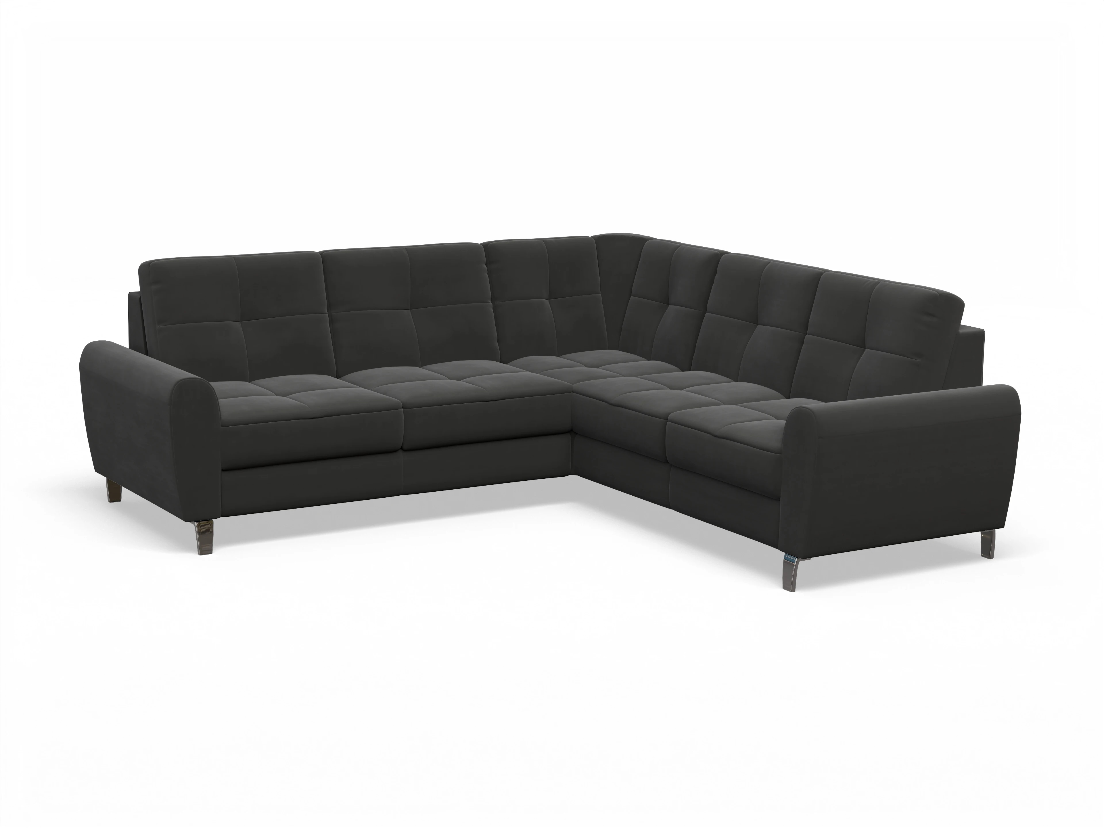 Ansicht des Produktes Valona Ecksofa links mit Armlehne in Stoff Grau