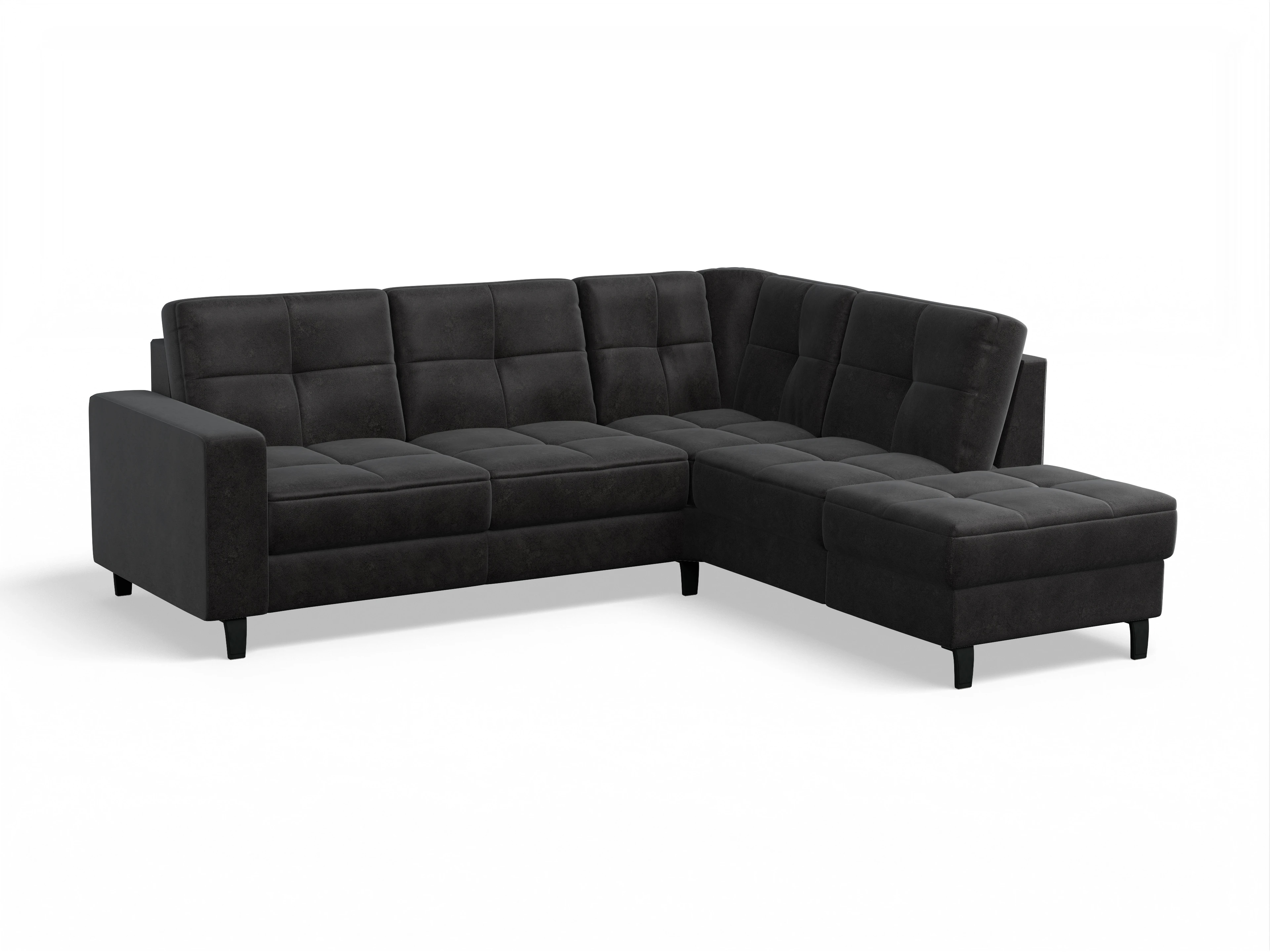 Ansicht des Produktes Valona Ecksofa rechts Abschluss offen in Stoff Grau