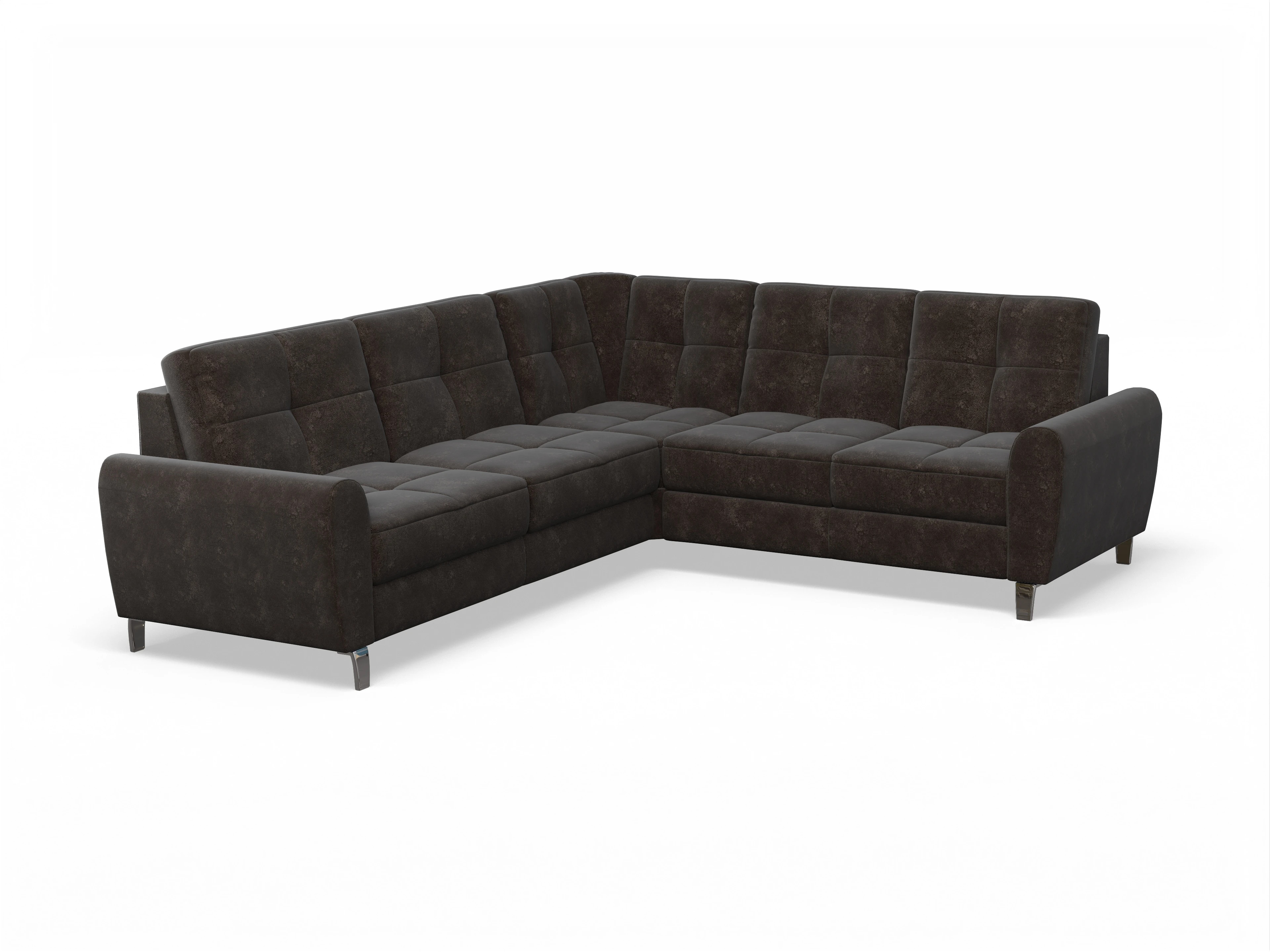 Ansicht des Produktes Valona Ecksofa links mit Armlehne in Stoff Braun