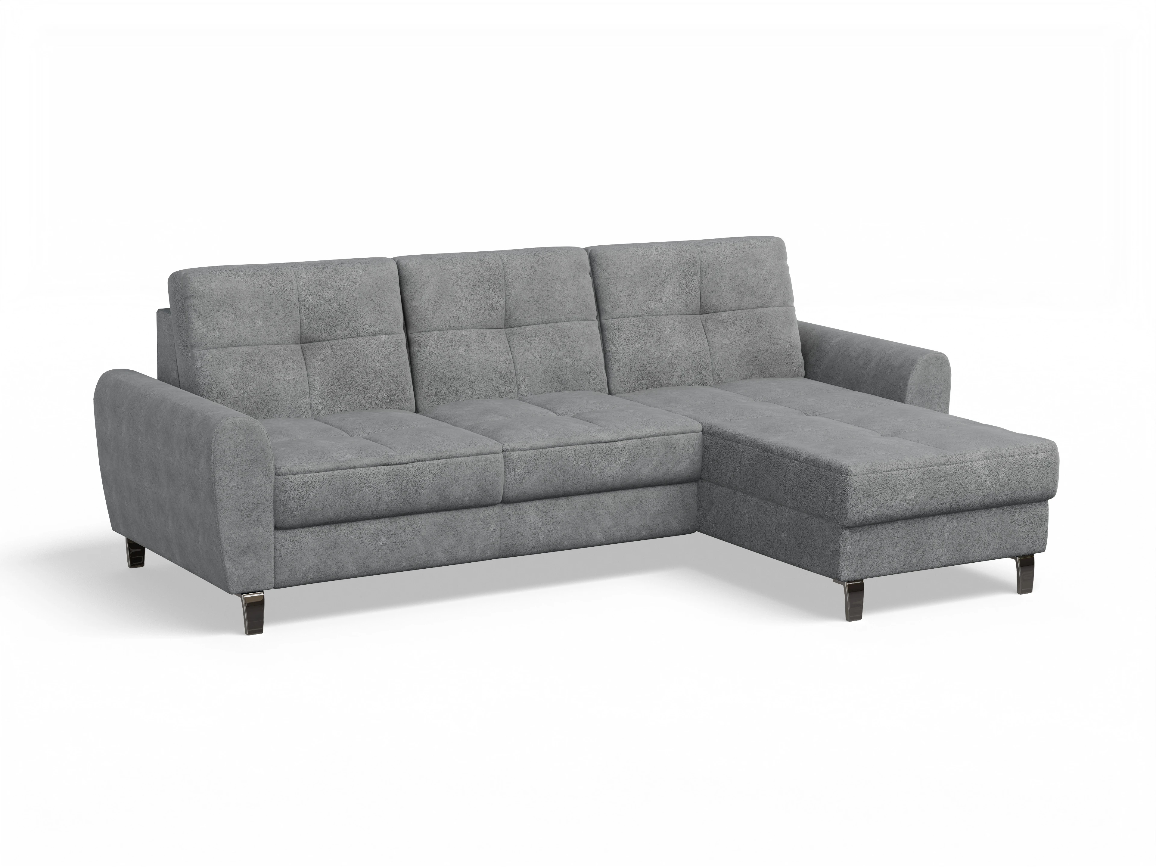 Ansicht des Produktes Valona Ecksofa rechts Abschluss offen in Stoff Grau