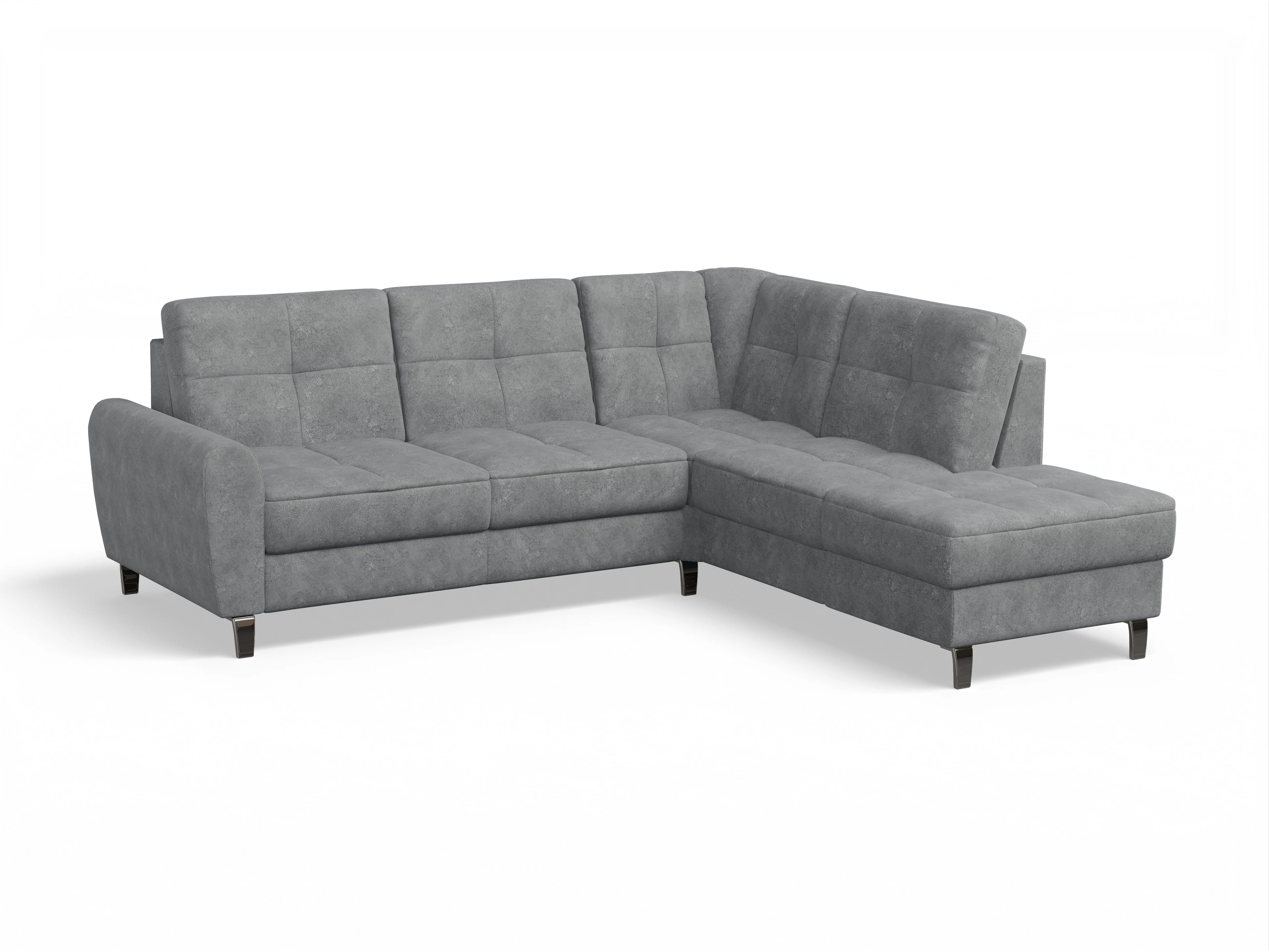 Ansicht des Produktes Valona Ecksofa rechts Abschluss offen in Stoff Grau